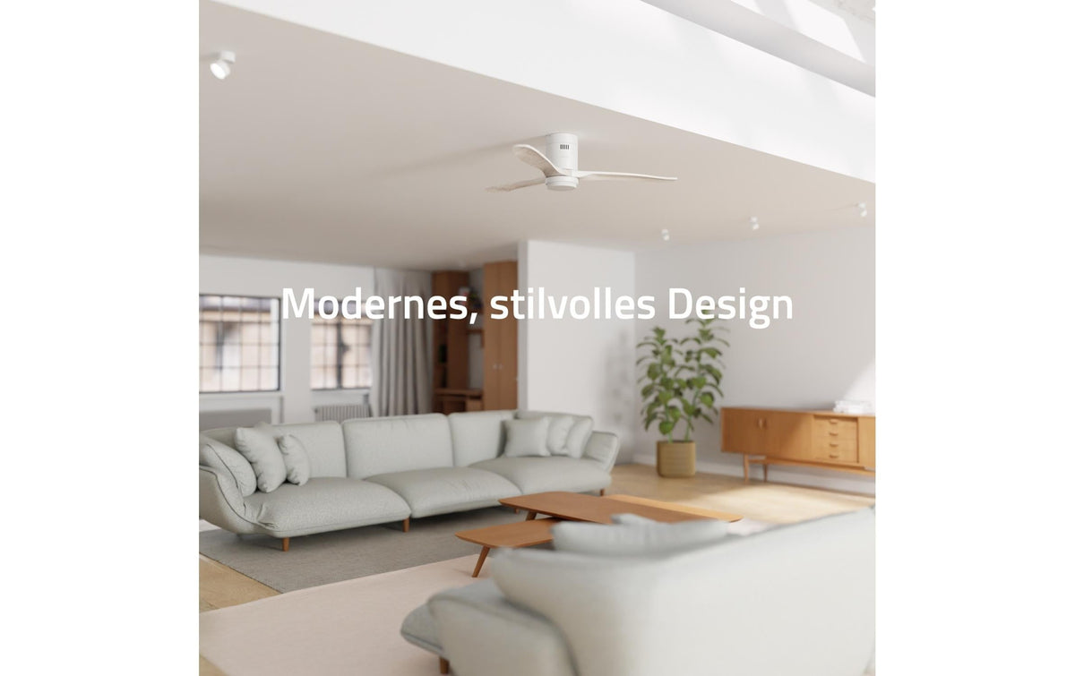 Hombli Smart Deckenventilator & Licht – 132 cm, App-Steuerung (WLAN), 43 dB(A), Weiss