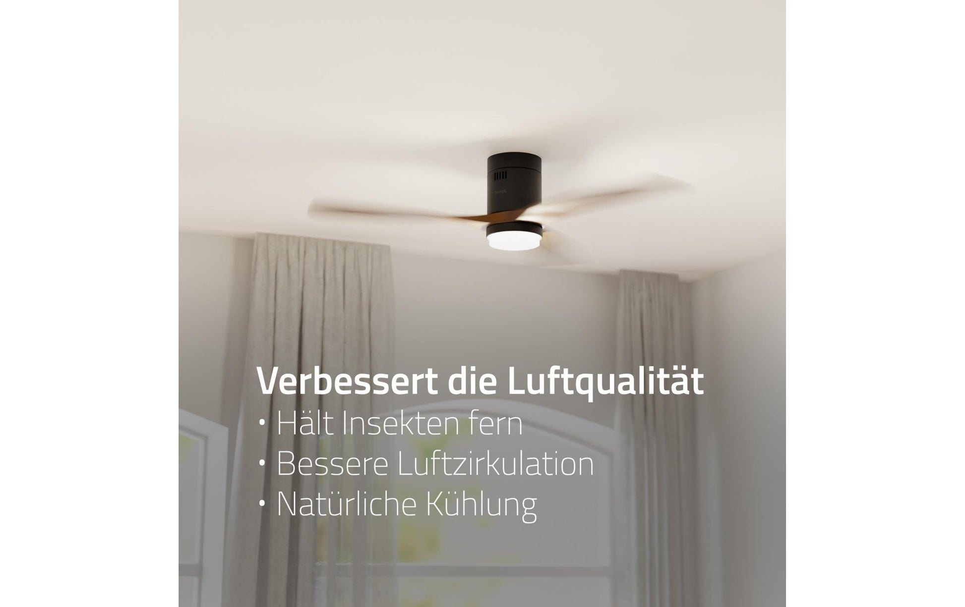 Hombli Deckenventilator – 132 cm, App-Steuerung (WLAN), 43 dB(A), Dunkelbraun