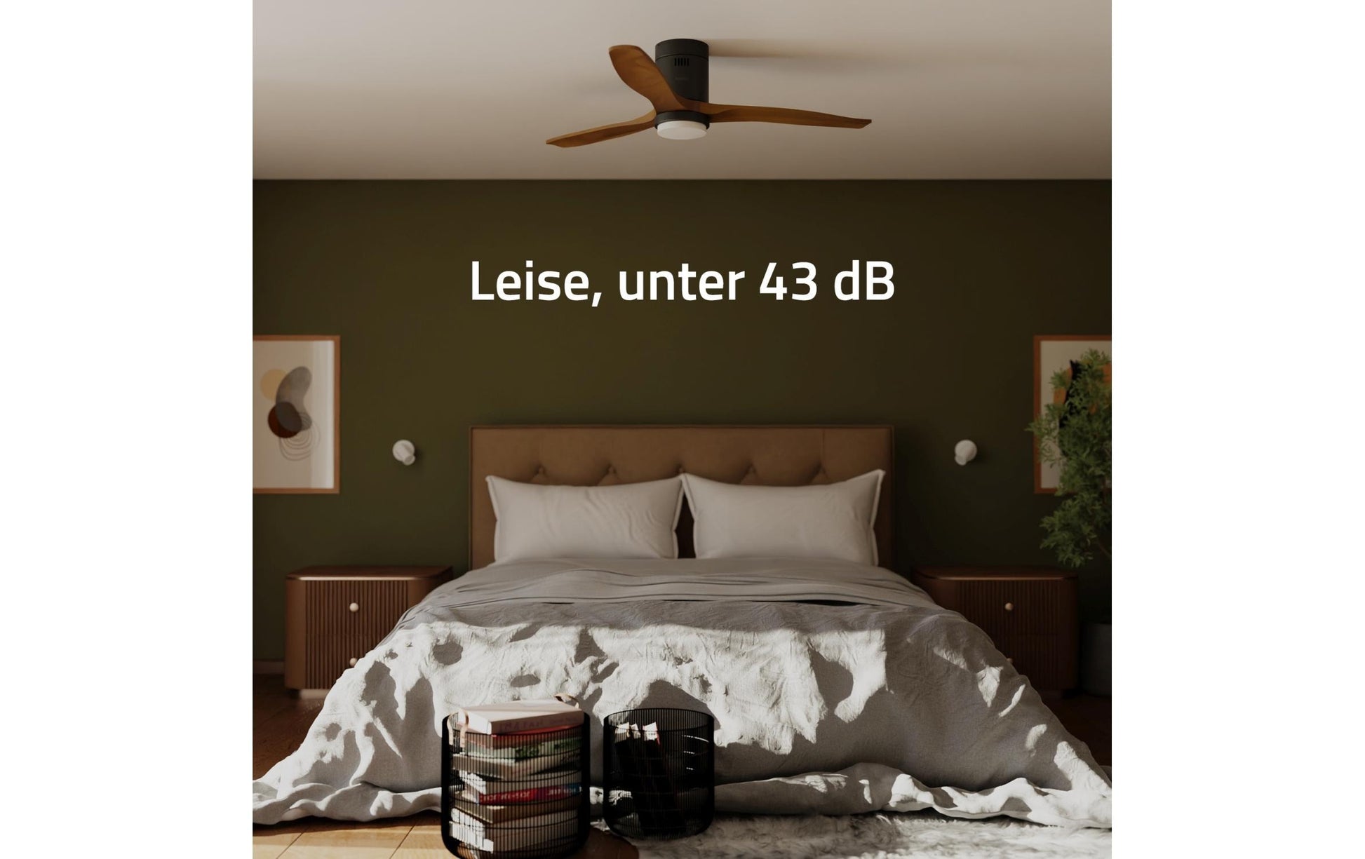 Hombli Deckenventilator – 132 cm, App-Steuerung (WLAN), 43 dB(A), Dunkelbraun