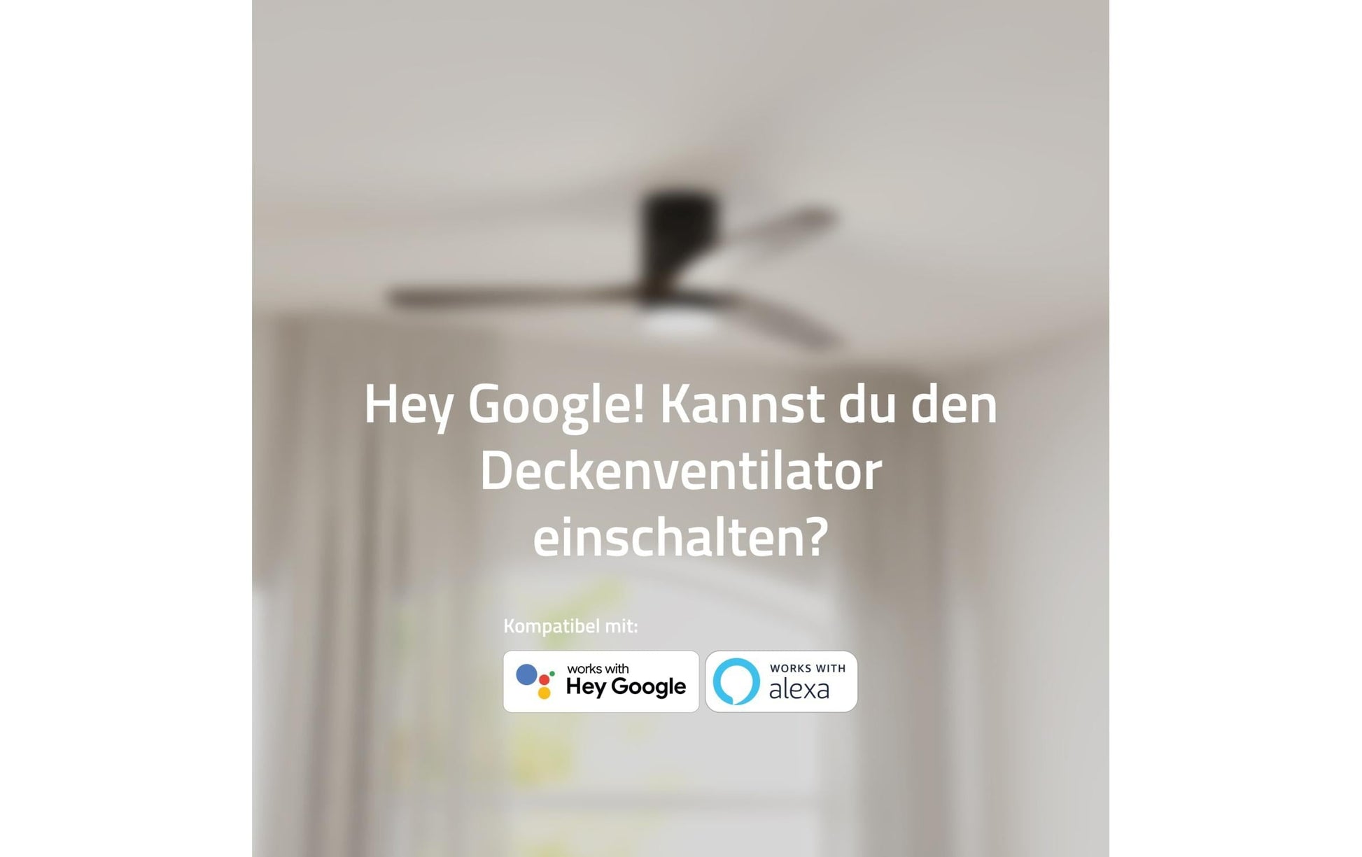 Hombli Deckenventilator – 132 cm, App-Steuerung (WLAN), 43 dB(A), Dunkelbraun