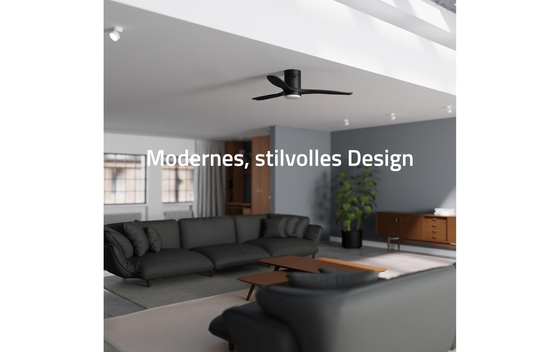 Hombli Deckenventilator – 132 cm, App-Steuerung (WLAN), 43 dB(A), Schwarz