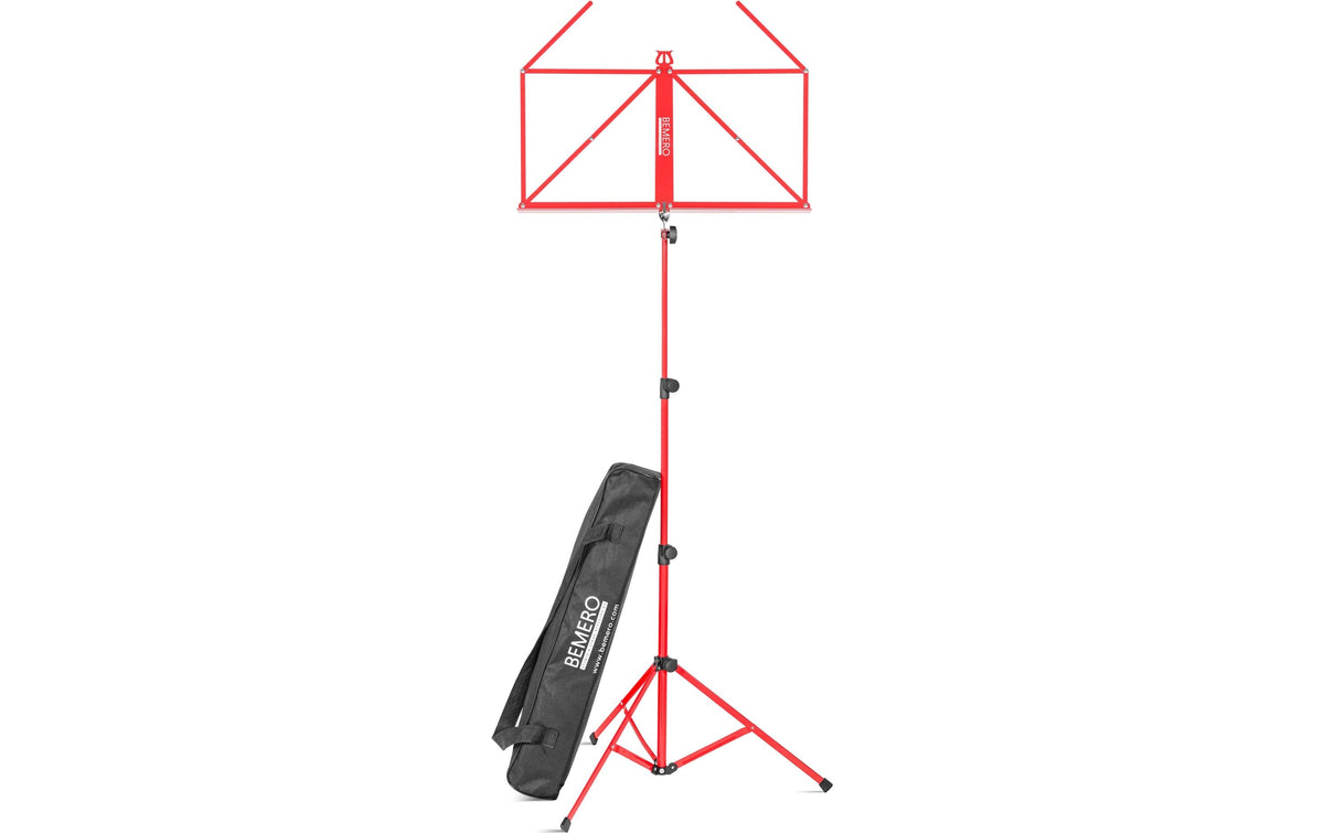 Bemero Notenständer 120 cm – faltbar, inkl. Tragetasche – rot – MSS-8090RD