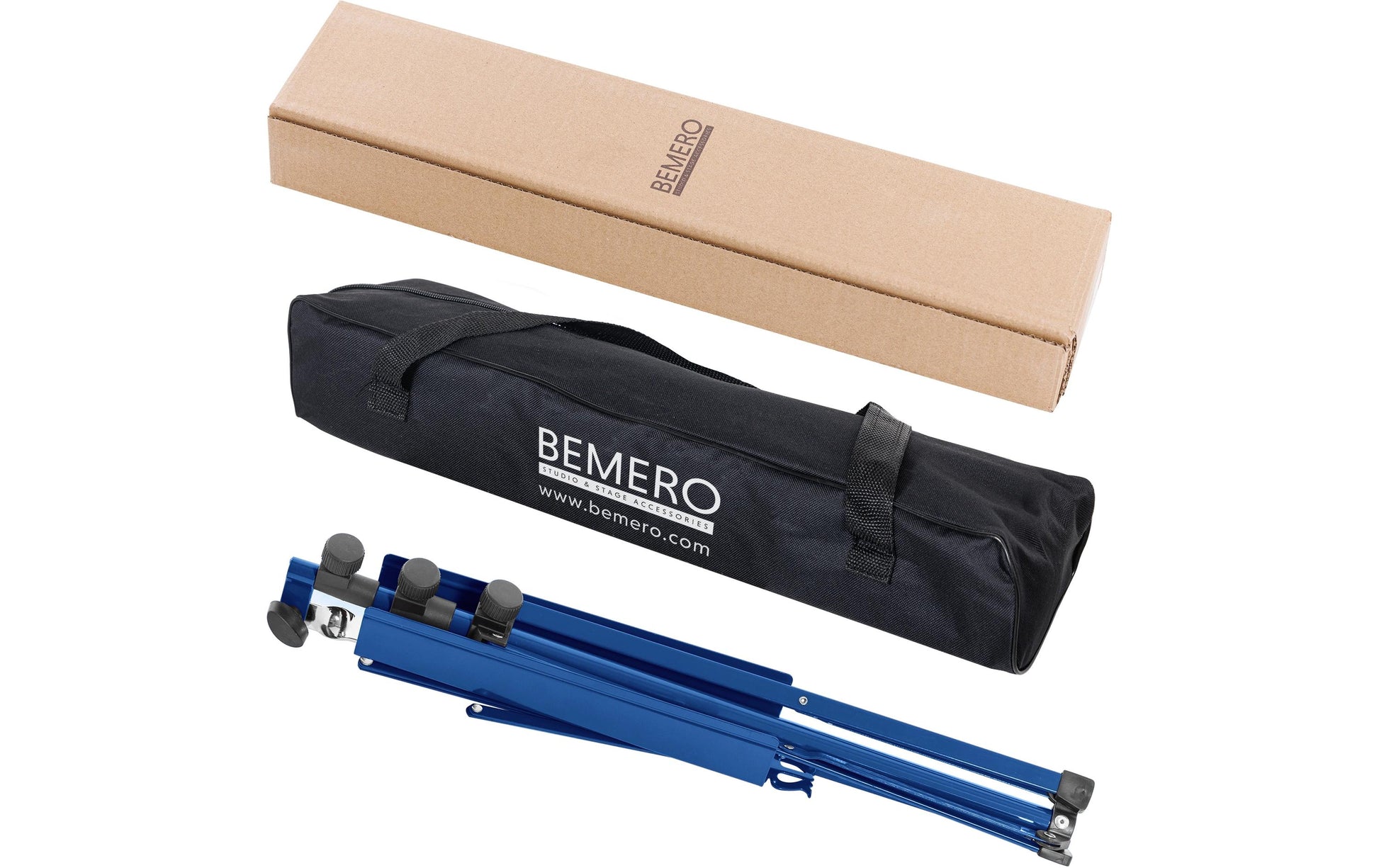 Bemero Notenständer Höhe 120 cm – faltbar, inkl. Tragetasche – blau – MSS-8090BL