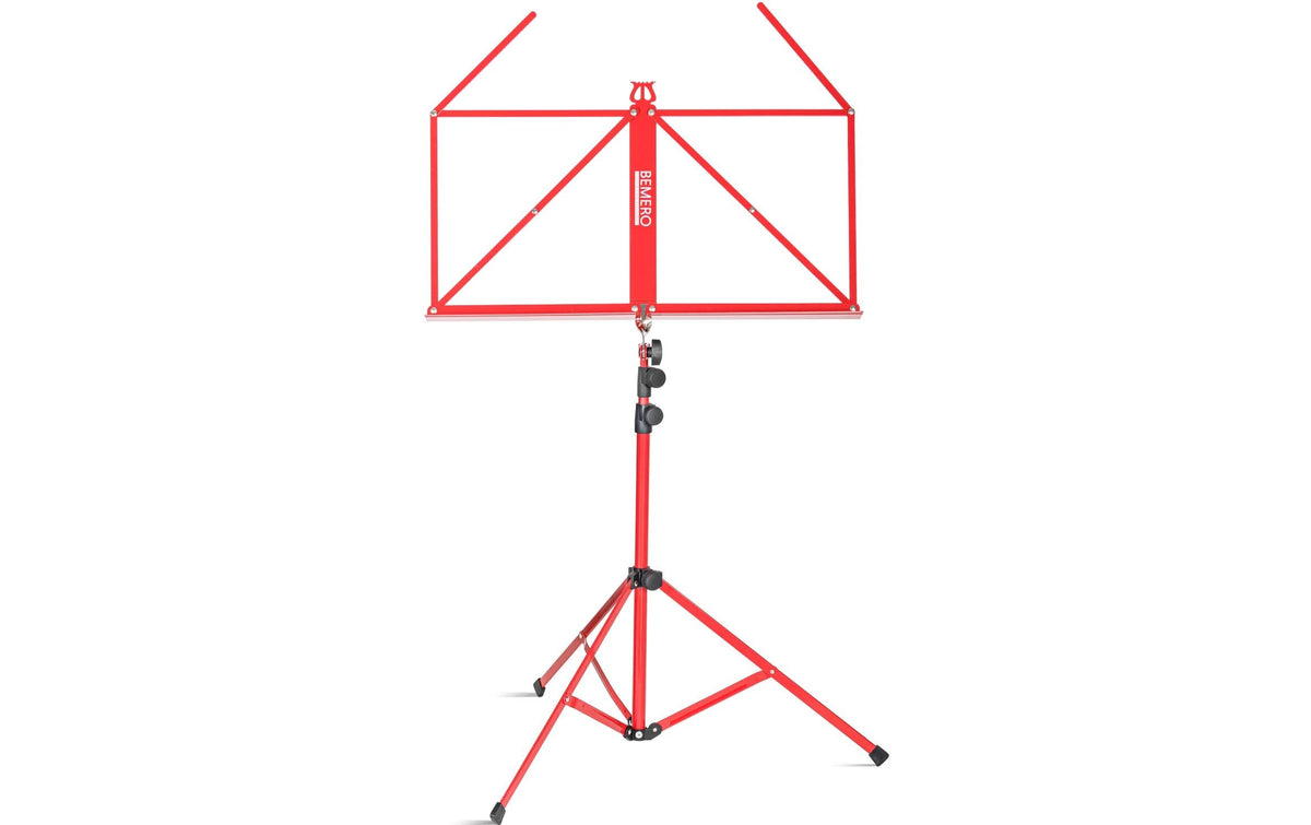 Bemero Notenständer 120 cm – faltbar, inkl. Tragetasche – rot – MSS-8090RD