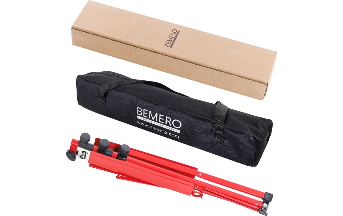 Bemero Notenständer 120 cm – faltbar, inkl. Tragetasche – rot – MSS-8090RD