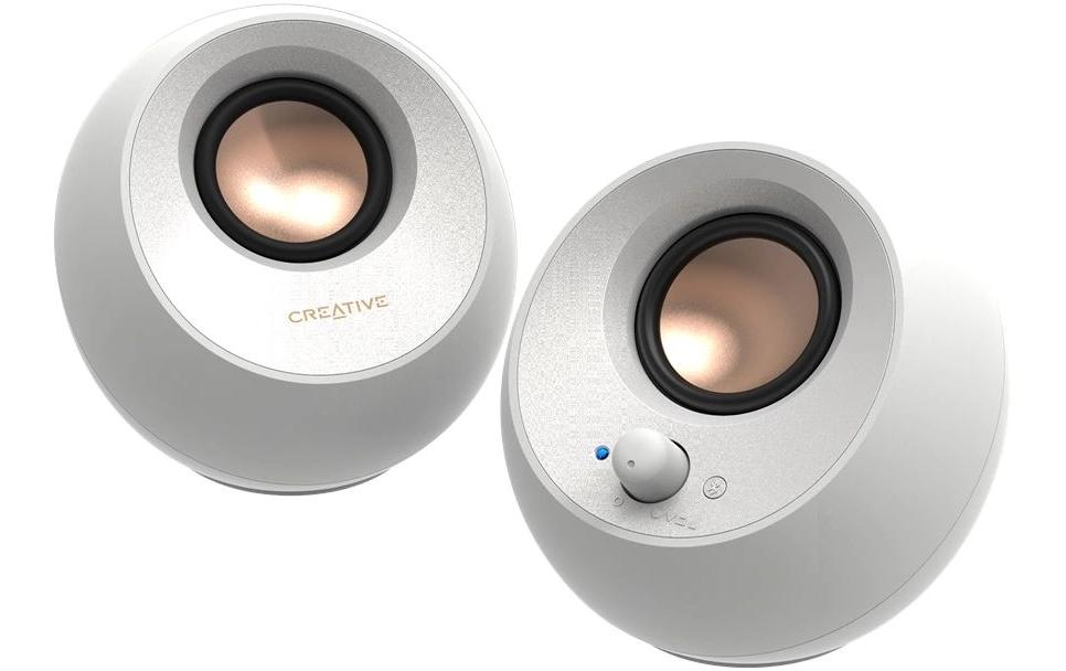 Creative Labs Pebble V3 – PC-Lautsprecher – 2.0, 10 W, USB-C, Weiss