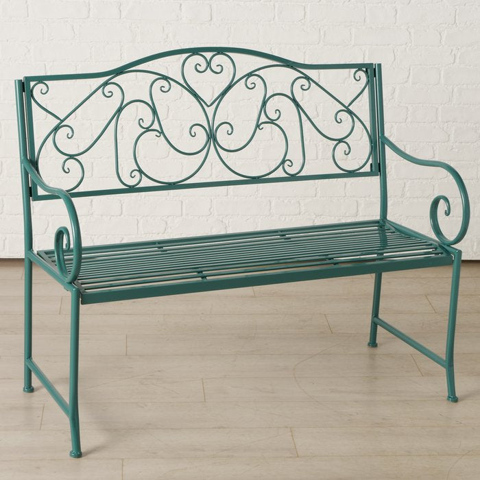 Boltze Louisa Gartenbank – B 115 × T 45 × H 98 cm – Metall, Grün – für Erwachsene und Kinder