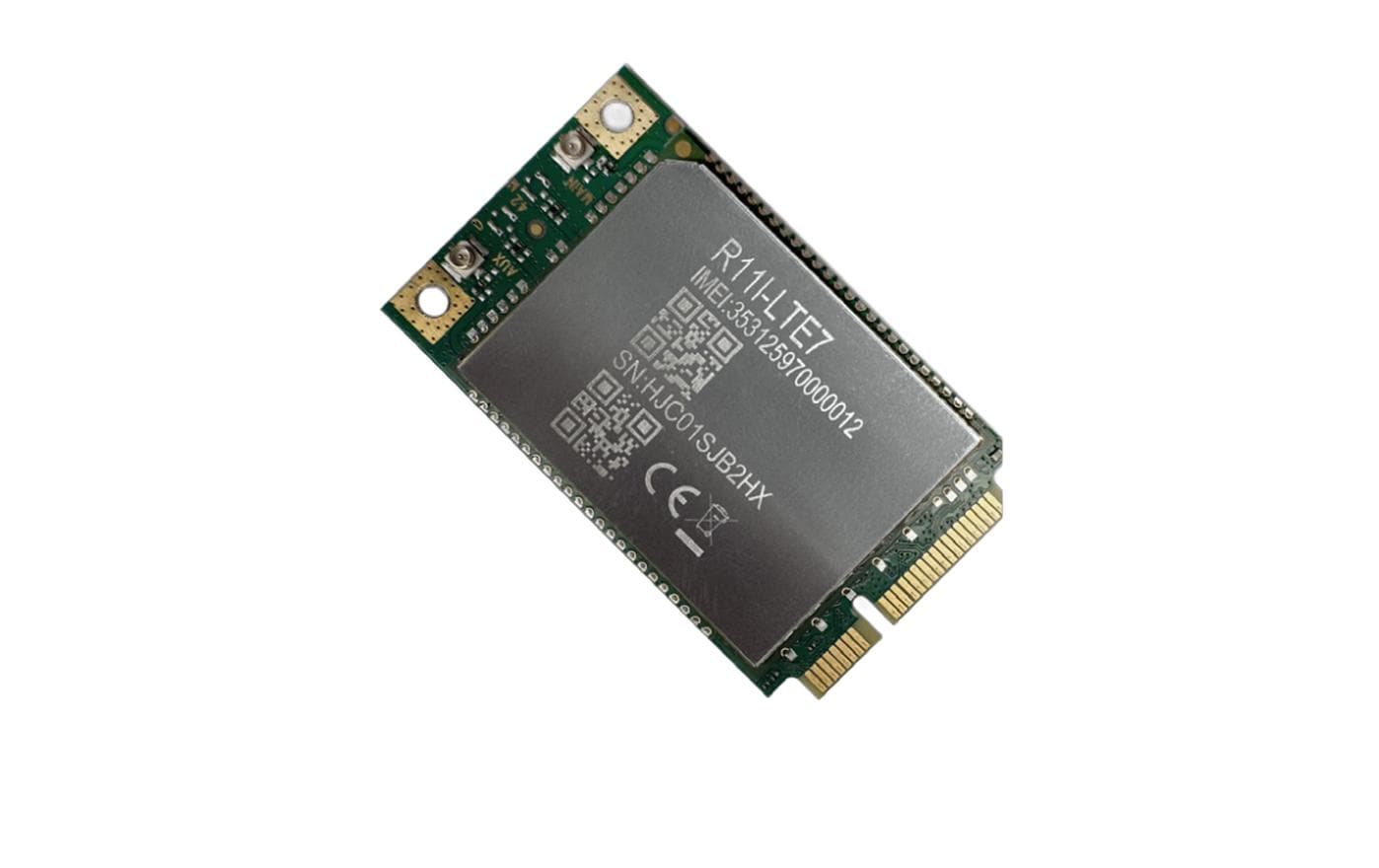 Mikrotik R11e-LTE7 – LTE-Modul Mini-PCIe, Cat.7, 150 Mbit/s, 2× u.FL, Grün