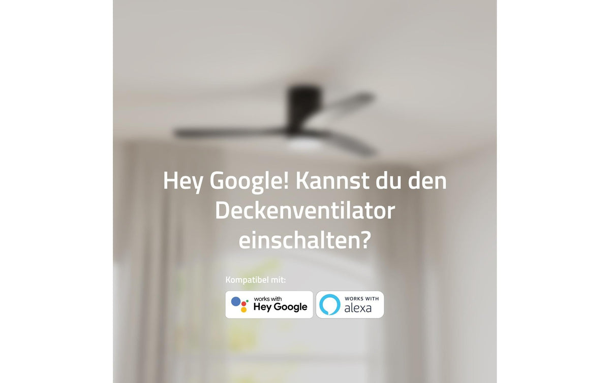 Hombli Deckenventilator – 132 cm, App-Steuerung (WLAN), 43 dB(A), Schwarz