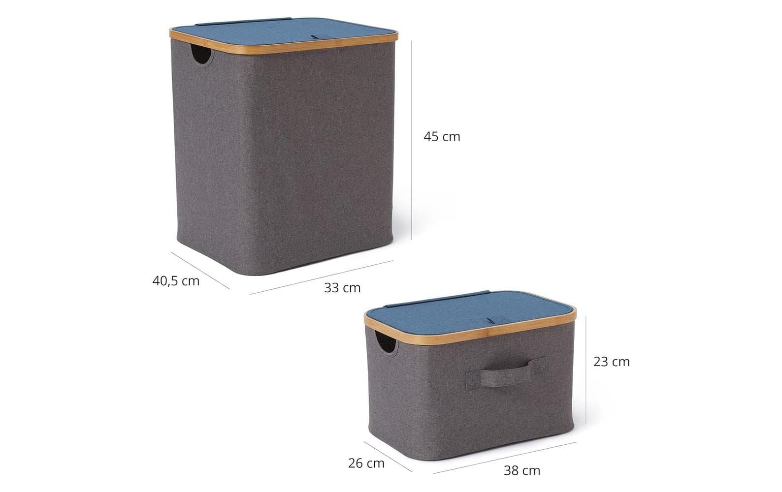 Lumaland Aufbewahrungsbox 30 l – Polyester – Grau