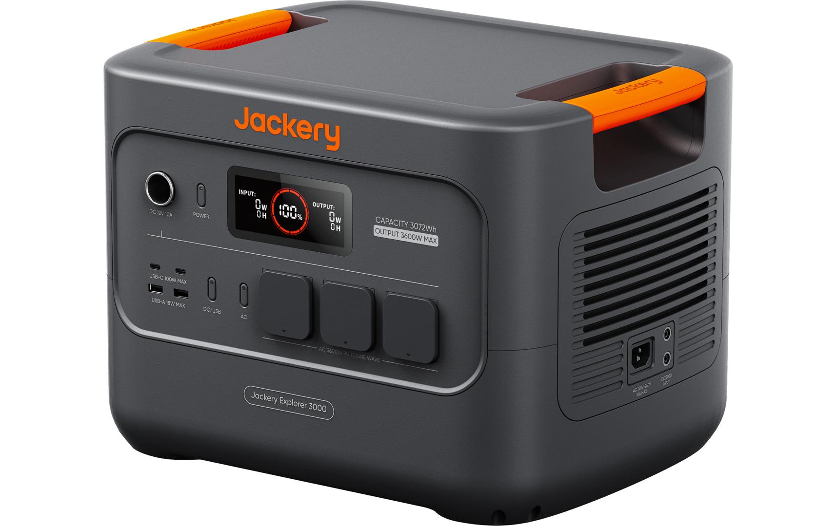 Jackery Explorer 3000 V2 – Powerstation, 3000 Wh, LiFePO4, Kabelloses Laden, Quick Charge