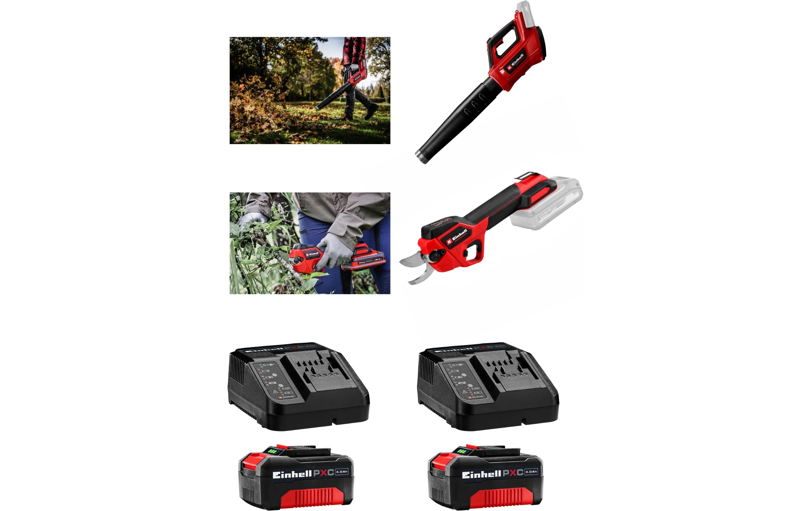 Einhell professional Einhell 36 V Professional Garten-Kit – Garten-Kit – 2×Akku, 2×Ladegerät – Power X-Change