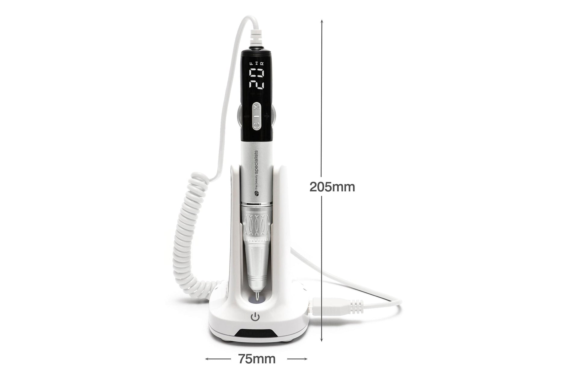 Rio Elektrische Nagelfeile – USB – Set – 20,5 × 7,5 cm – Schwarz, Weiss