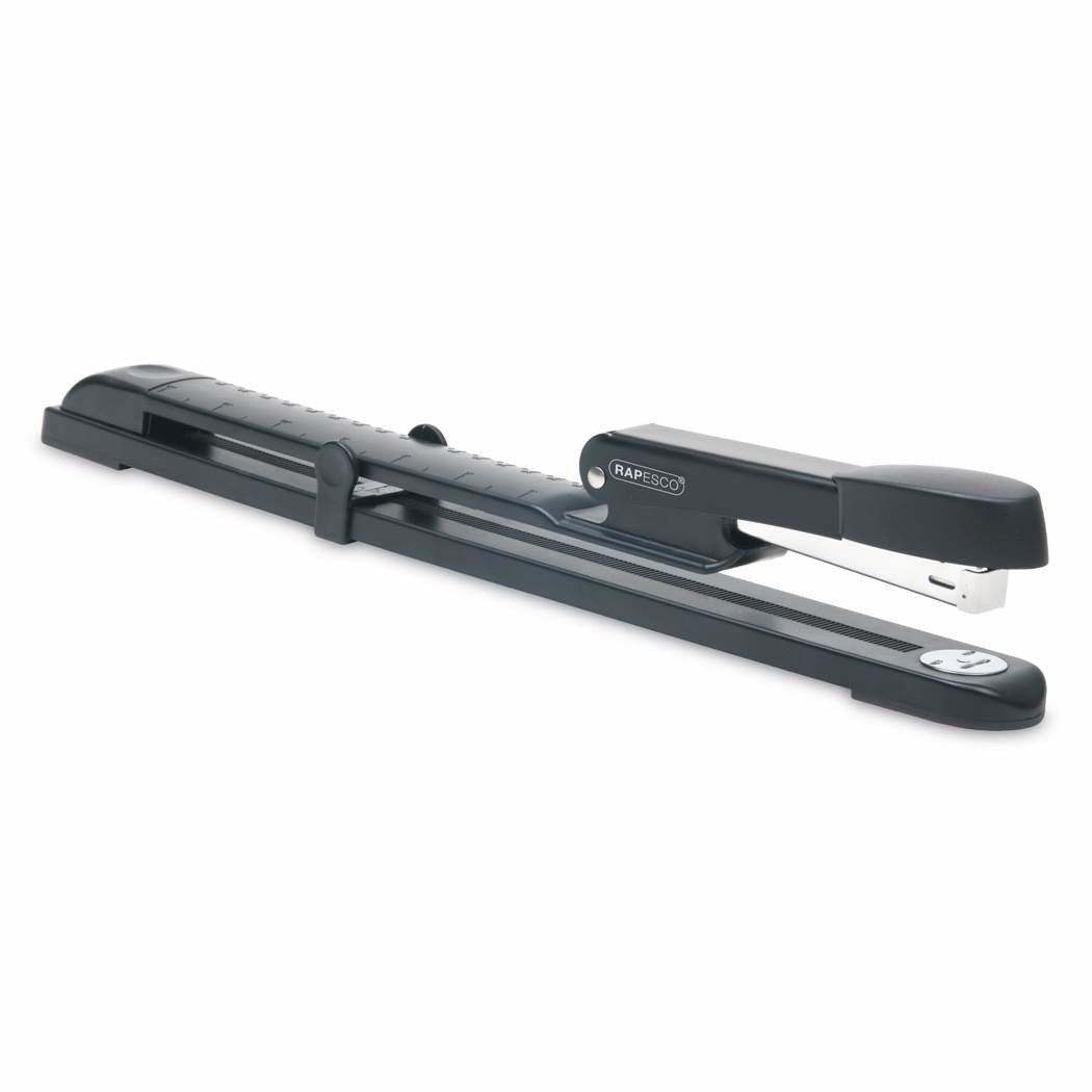 Rapesco Marlin Langarm Heftgerät – 25 Blatt, Flat Clinch, Schwarz