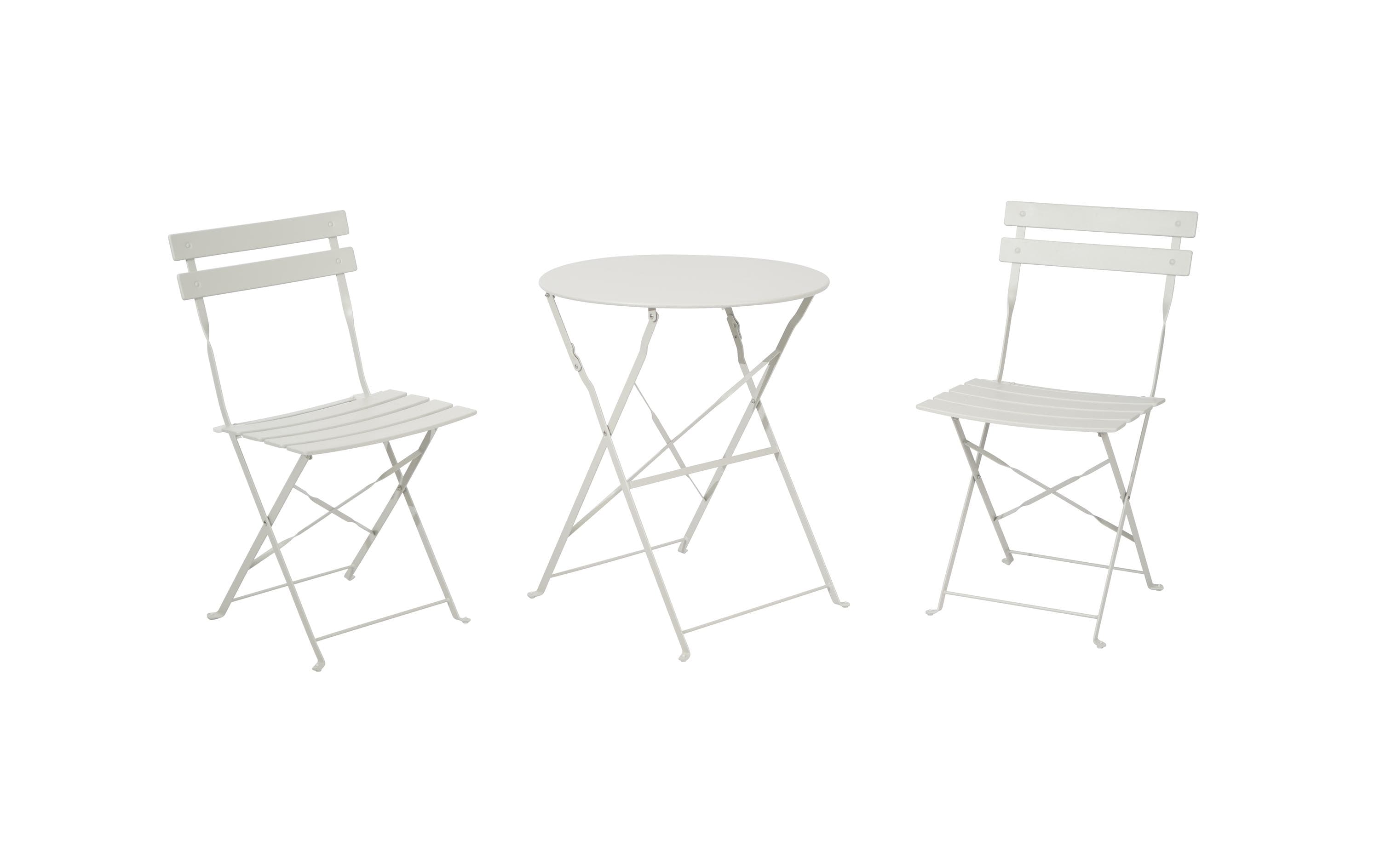 Schou Bistro-Set – Grau – Metall – Tisch Ø 60 × 71 cm