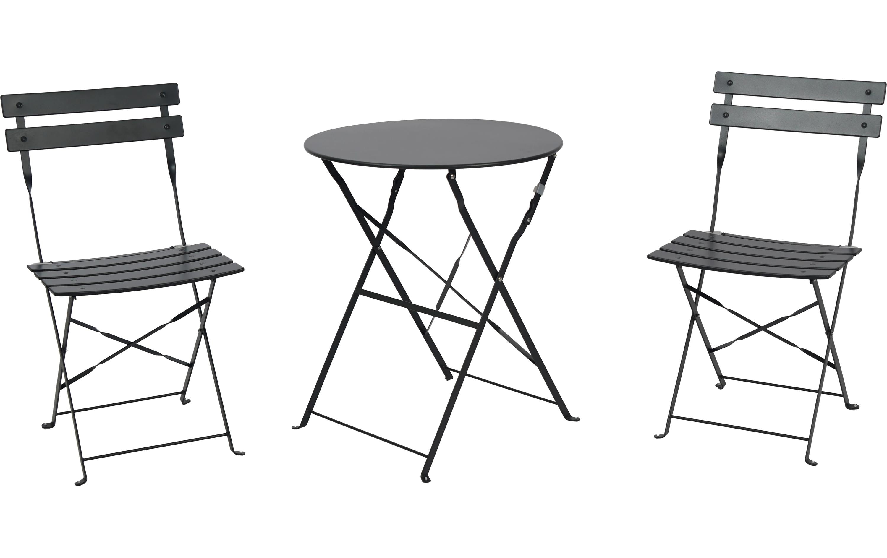 Schou Bistro-Set – Schwarz – Metall