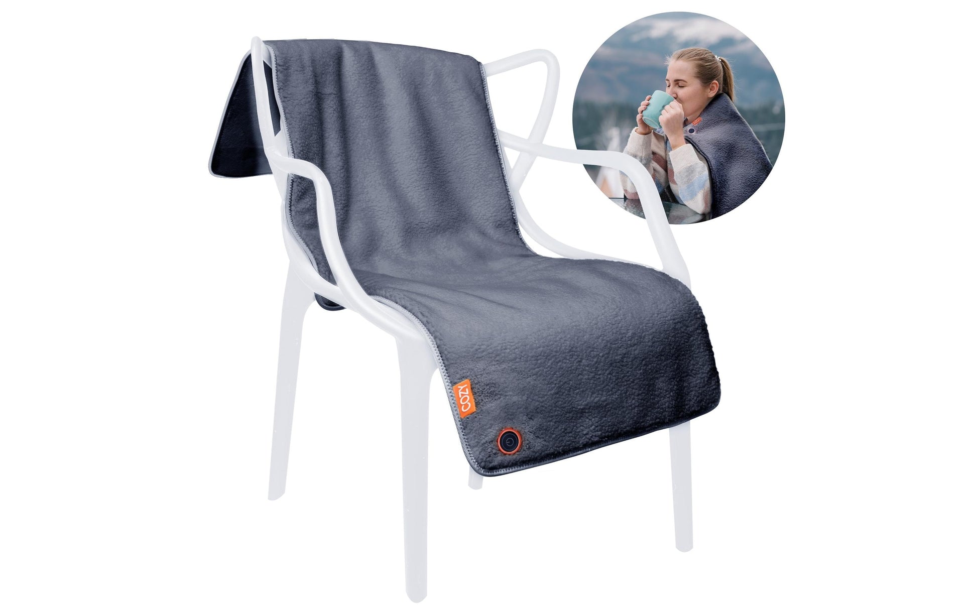 Bodi-tek Cozy Jorv Wohndecke – Baumwolle, Polyester, Grau – 50 × 120 cm