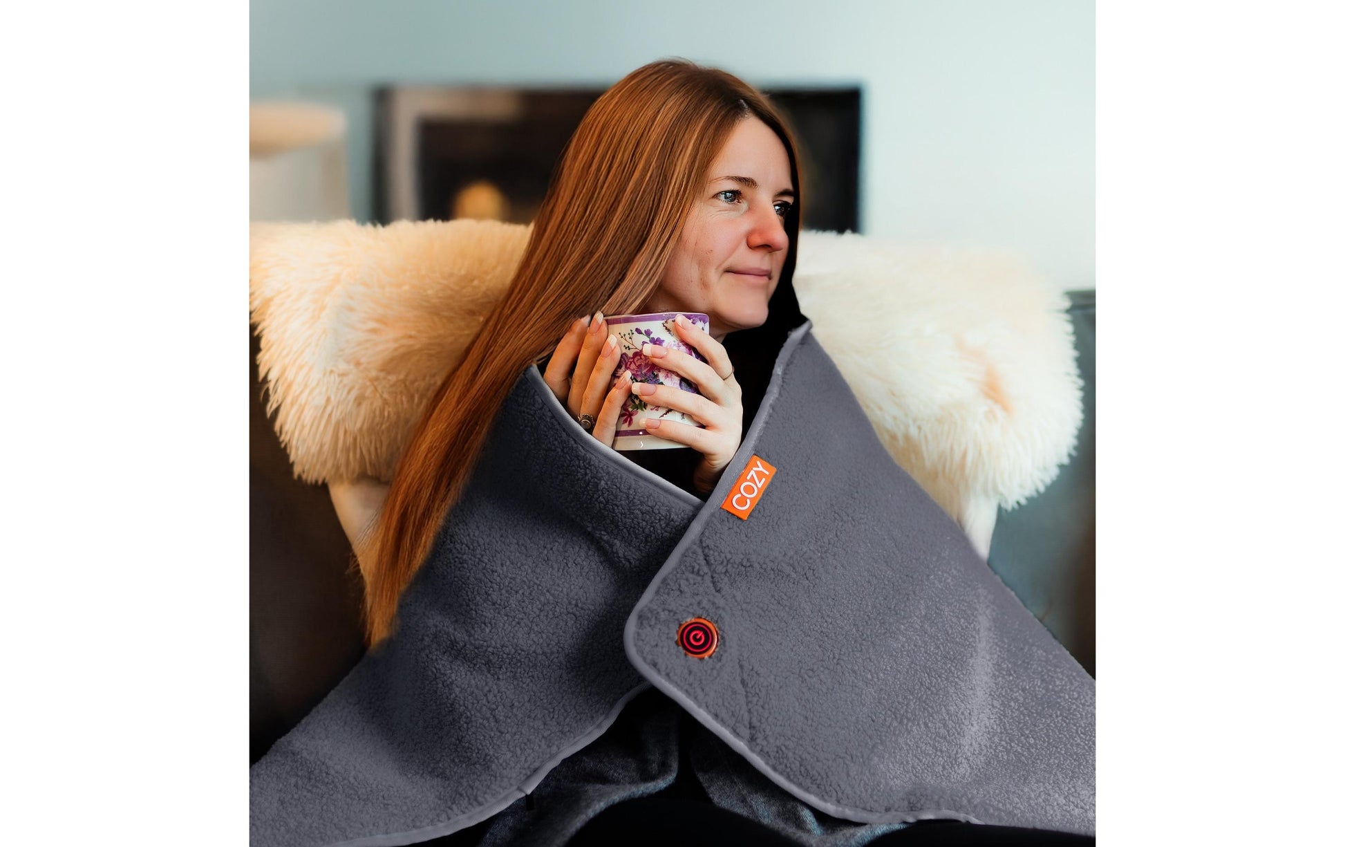 Bodi-tek Cozy Jorv Wohndecke – Baumwolle, Polyester, Grau – 50 × 120 cm
