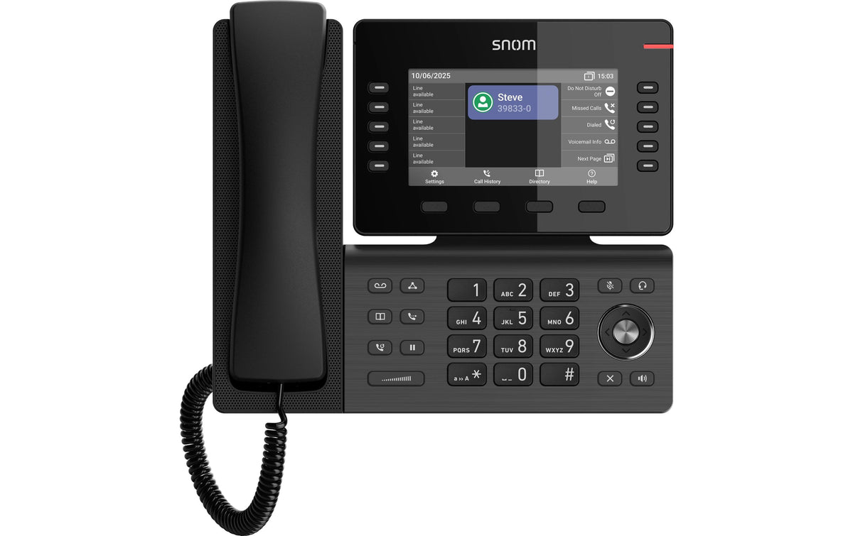 Snom D815WB – IP-Telefon, 12 SIP-Konten, 5", WLAN/BT, PoE, Schwarz