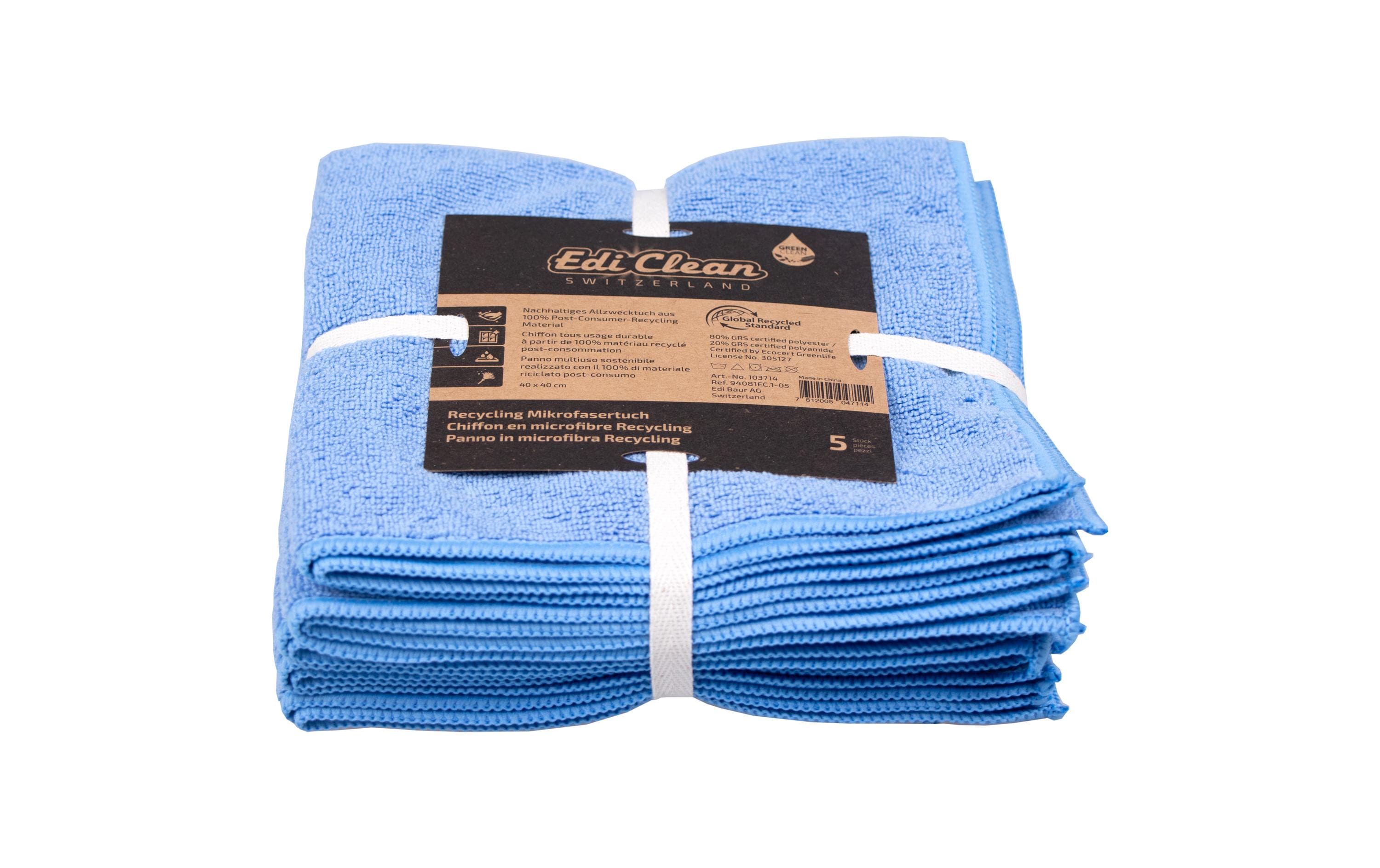 Edi Baur Mikrofasertuch – Blau – 40 × 40 cm – 5er-Set