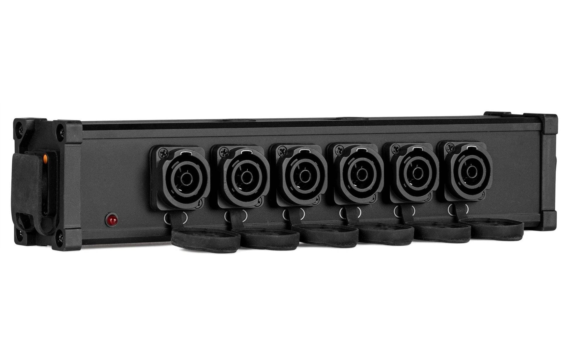PD Connex Steckdosenleiste, 7×Powercon TR-Out, mit 7 Schaltern, Powercon Eingang – schwarz