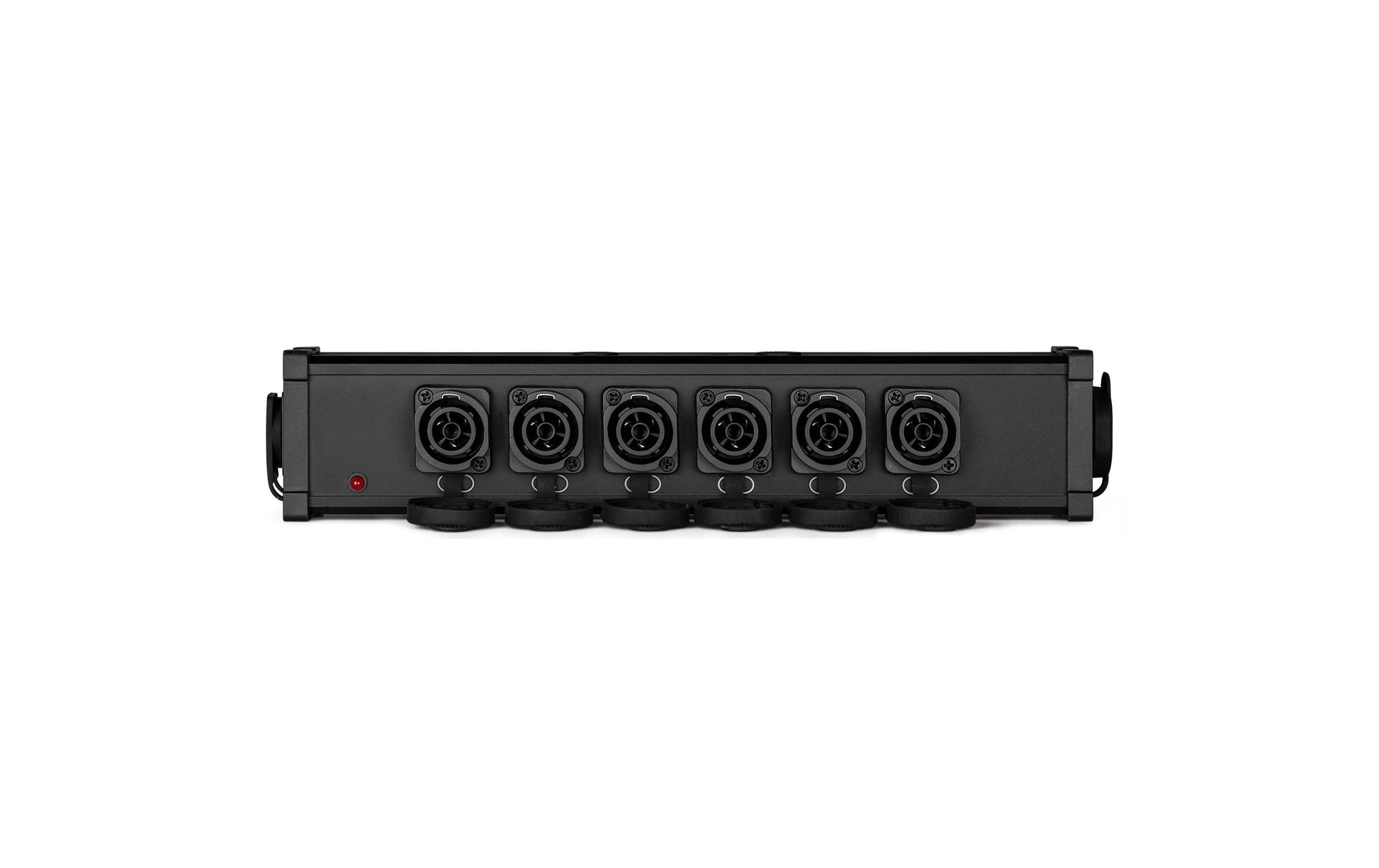 PD Connex Steckdosenleiste, 7×Powercon TR-Out, mit 7 Schaltern, Powercon Eingang – schwarz