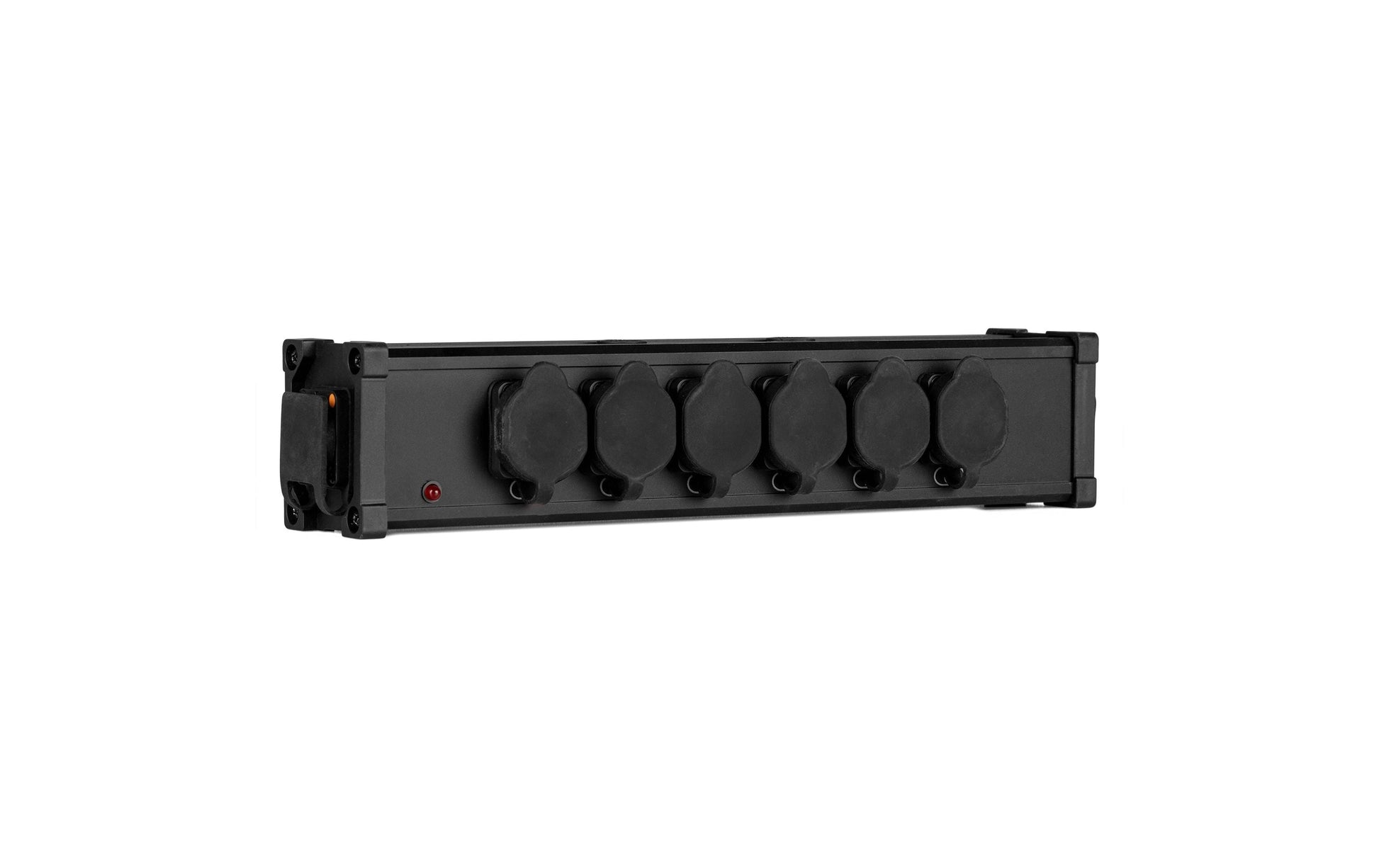 PD Connex Steckdosenleiste, 7×Powercon TR-Out, mit 7 Schaltern, Powercon Eingang – schwarz