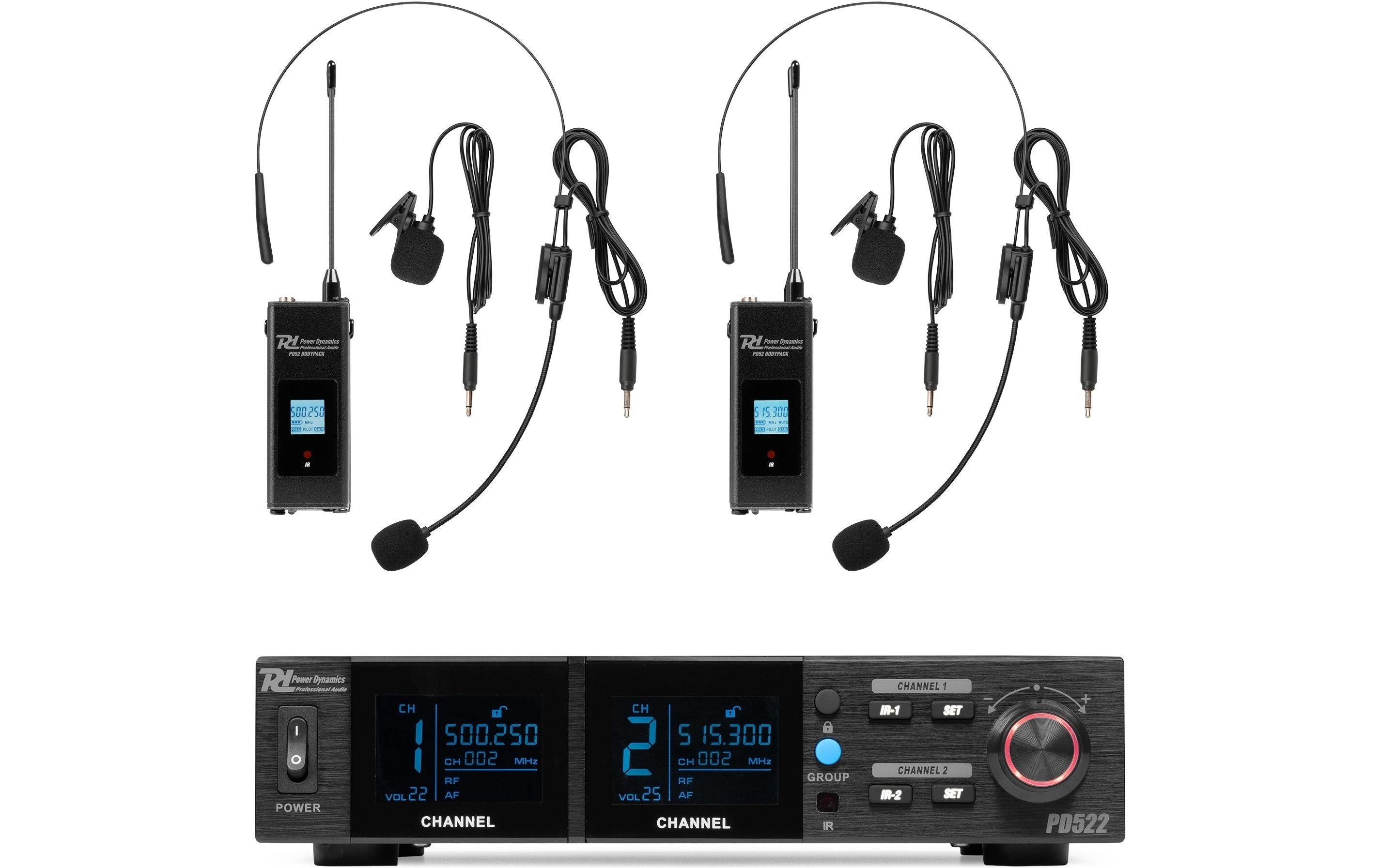 Power Dynamics PD522B Funkstrecke – 6,3 mm Klinke, Kabellos, Niere, 500–530 MHz