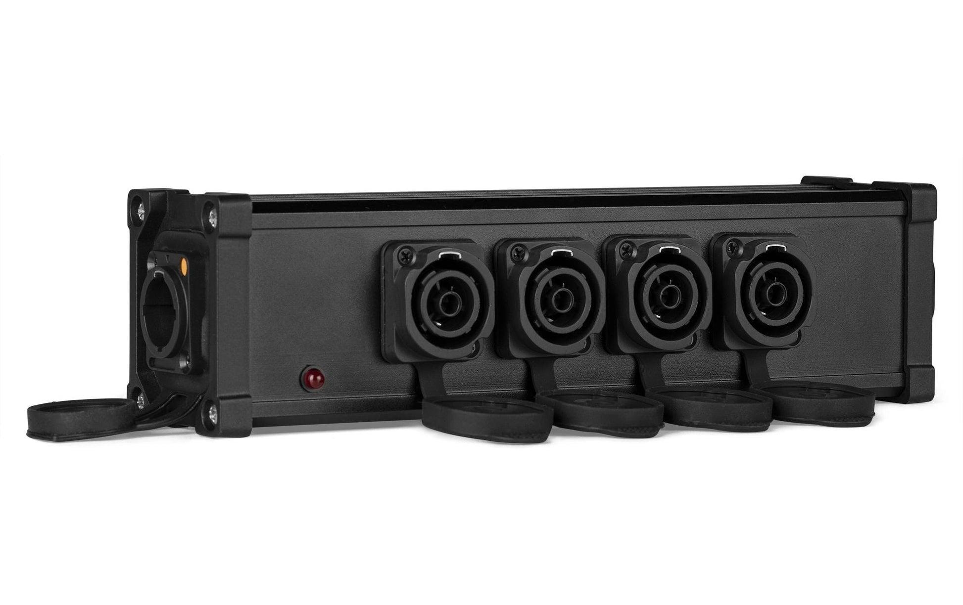 PD Connex Steckdosenleiste, 5×Powercon TR-Out, mit 5 Schaltern, Eingang Powercon TR-In – schwarz