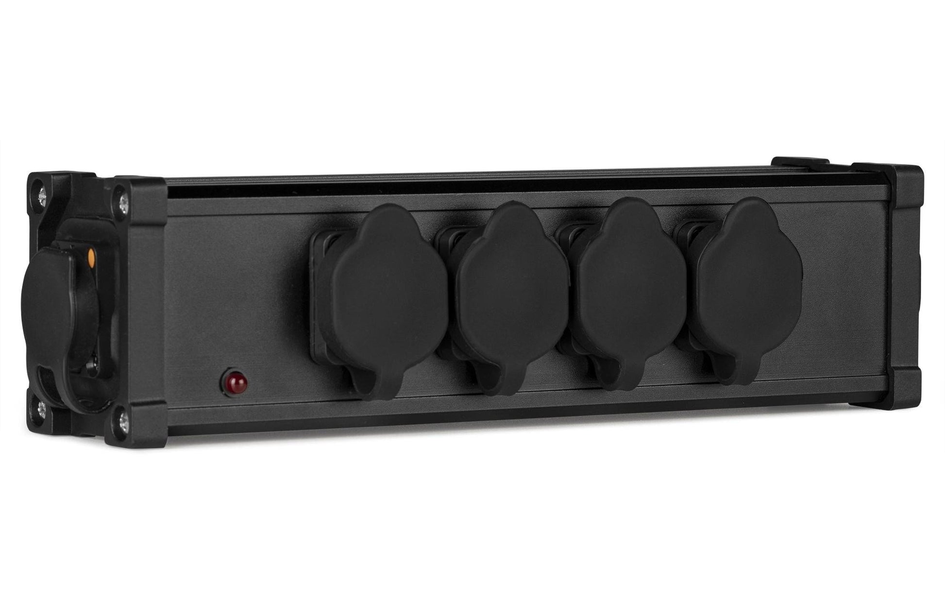 PD Connex Steckdosenleiste, 5×Powercon TR-Out, mit 5 Schaltern, Eingang Powercon TR-In – schwarz