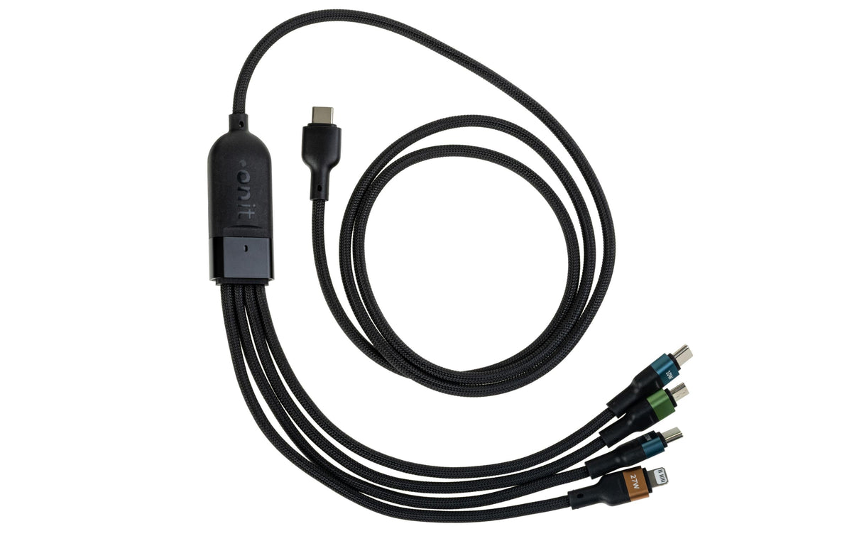 Onit USB-Kabel – USB-C auf Lightning, Micro-USB-B, USB-C – USB 2.0 (480 Mbit/s) – 1,2 m – PD 100 W – Schwarz