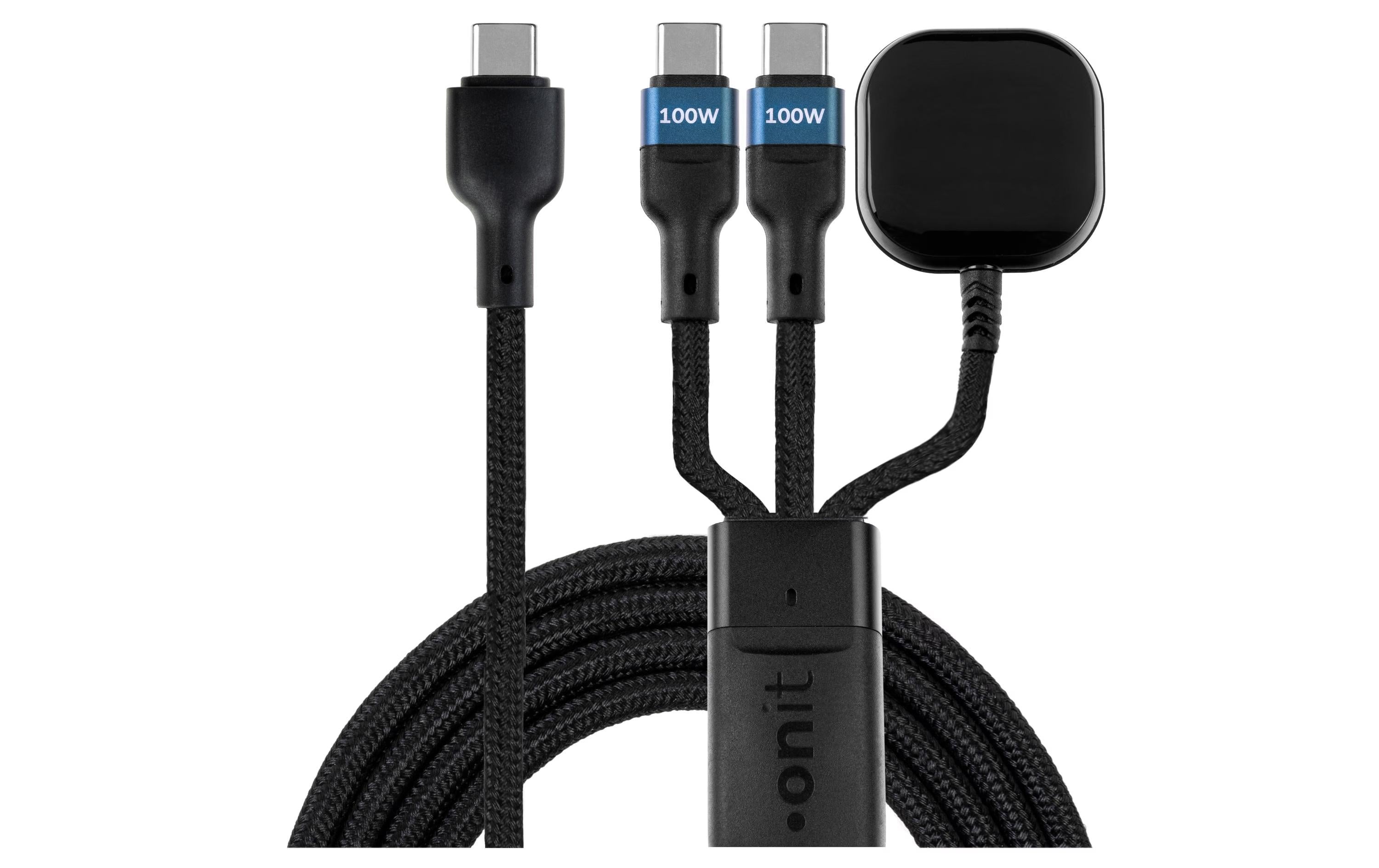 Onit USB-C auf USB-C Kabel – USB 2.0 (480 Mbit/s) – 1,2 m – PD 100 W – Textilmantel, verstärkt – Schwarz