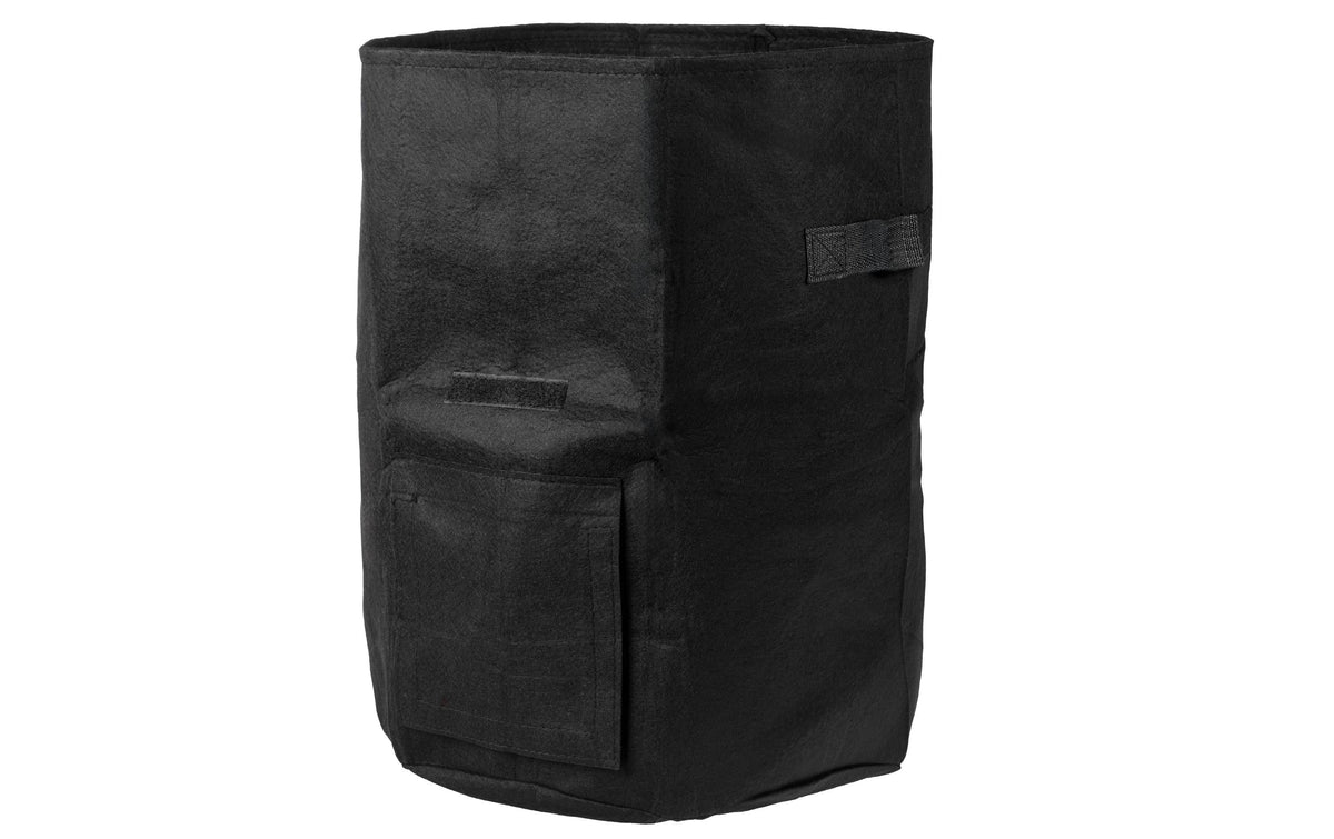 Struct Runde Pflanzentasche Ø 35 cm × 40 cm, Filz, Schwarz, für Aussenbereich, Balkon, Garten, 4er Set