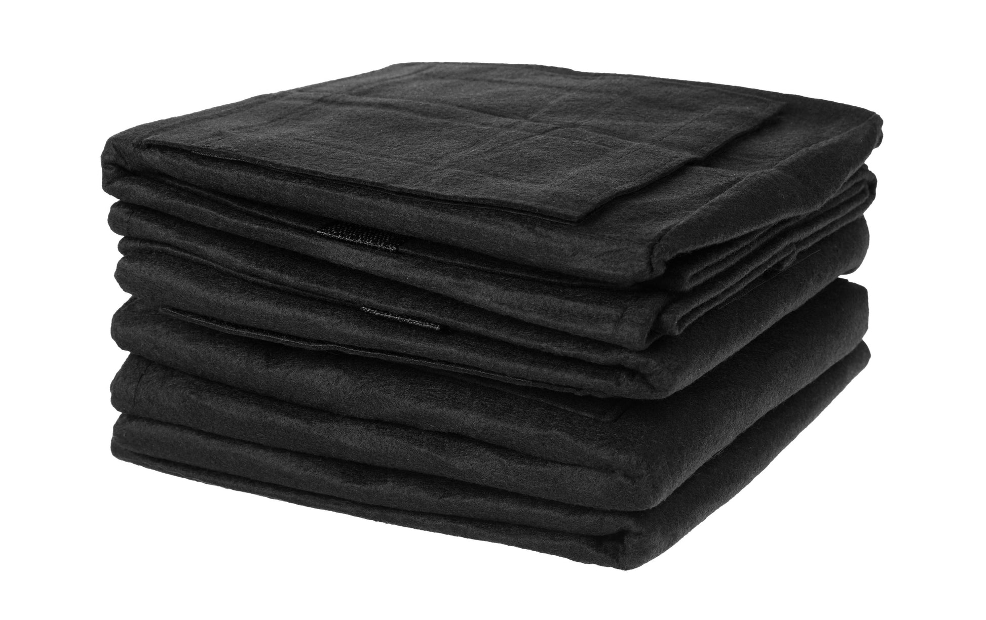 Struct Runde Pflanzentasche Ø 35 cm × 40 cm, Filz, Schwarz, für Aussenbereich, Balkon, Garten, 4er Set