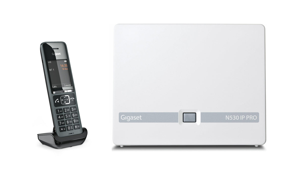 Gigaset Pro N530 IP + C600H – DECT-Telefon mit Basis, 8 SIP-Konten, max. 8 Handteile, PoE, RJ-45, weiss