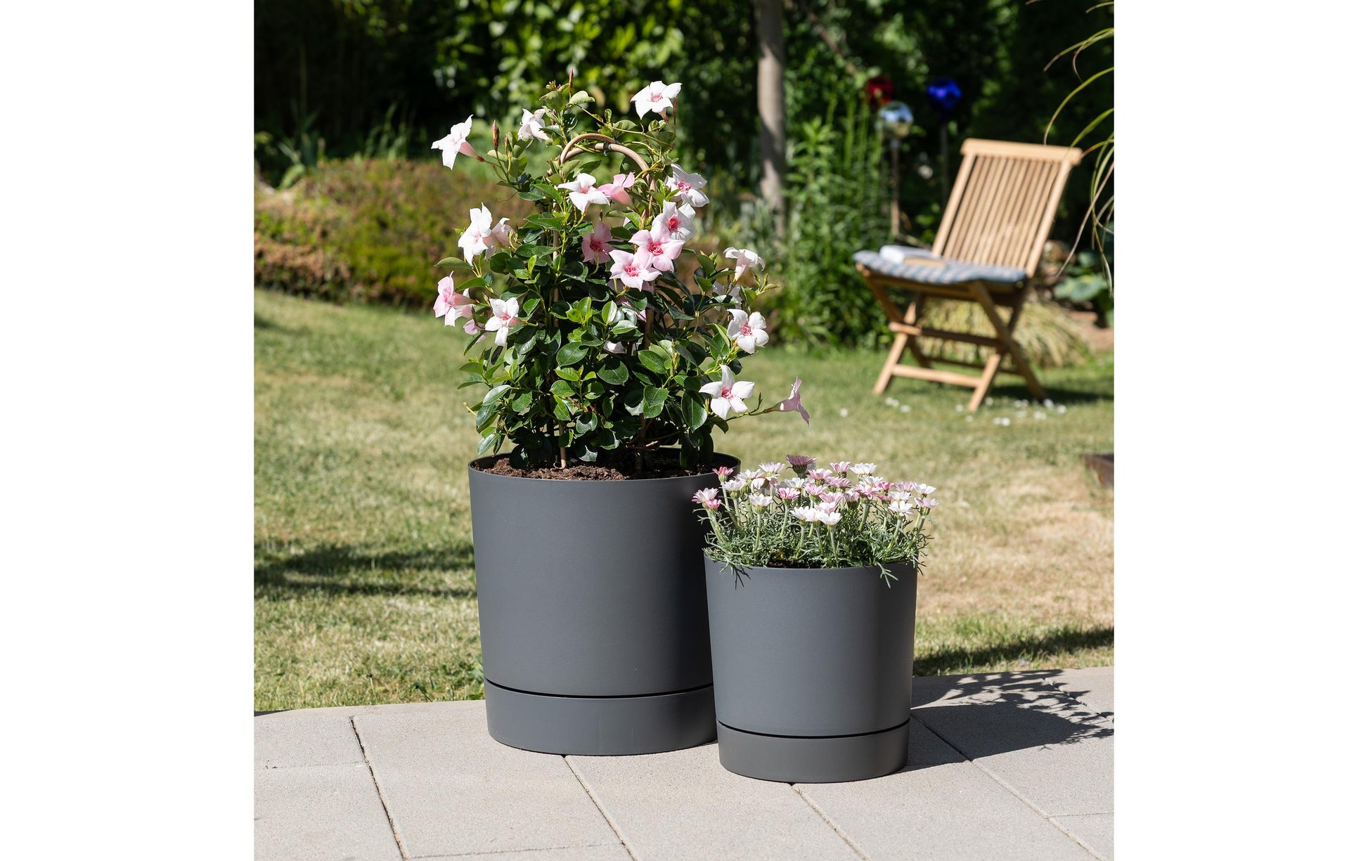 Scheurich PLANO+ Pflanzgefäss – 32 l – Kunststoff, grau