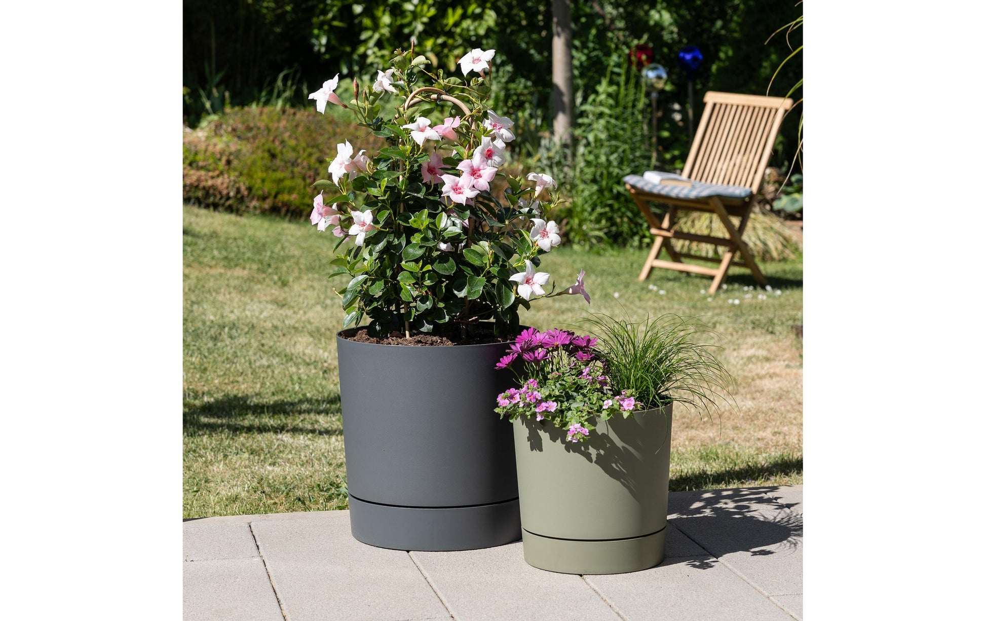Scheurich PLANO+ Pflanzgefäss – Ø 24 cm – Keramik, beige