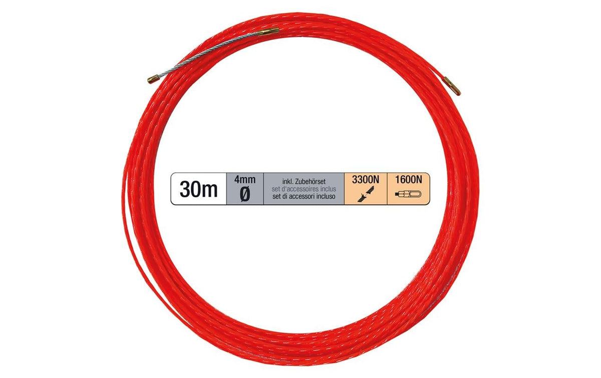 Steffen Einzugshilfe, Ø 4 mm × 30 m, PET – Rot