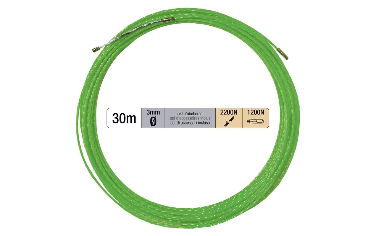 Steffen Einzugshilfe, Ø 3 mm × 30 m, PET – Grün