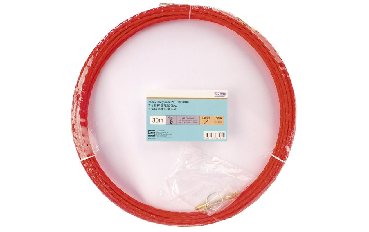 Steffen Einzugshilfe, Ø 4 mm × 30 m, PET – Rot