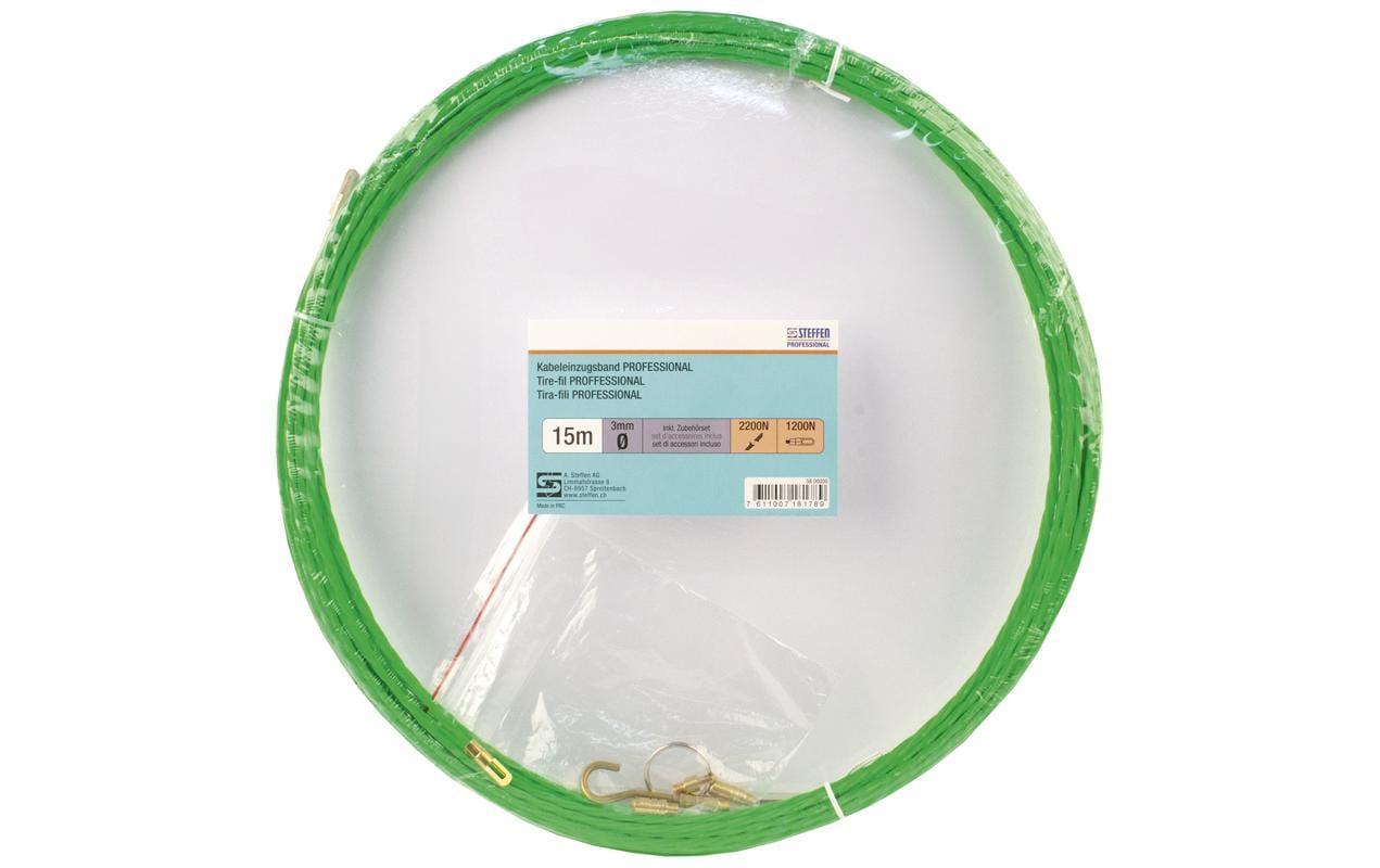 Steffen Einzugsband, Ø 3 mm × 15 m, PET – Grün