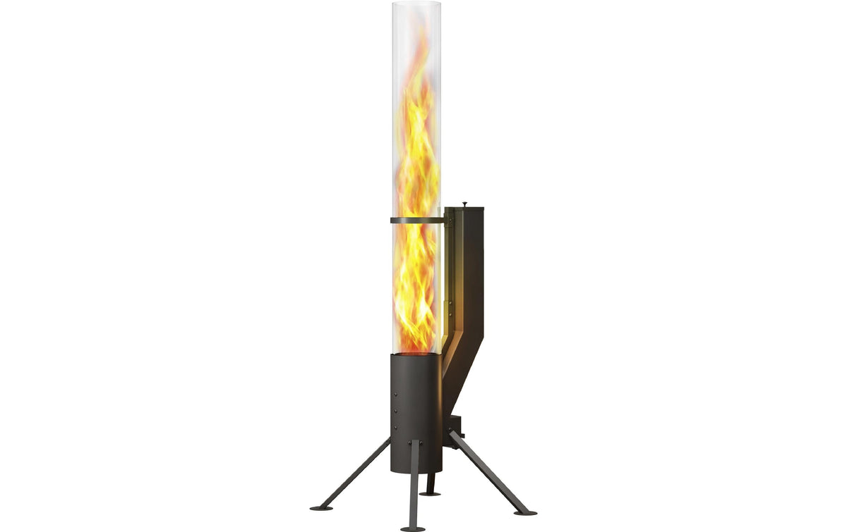 Gardenflare Windlicht – Edelstahl & Sicherheitsglas, schwarz – Ø 20 × 215 cm