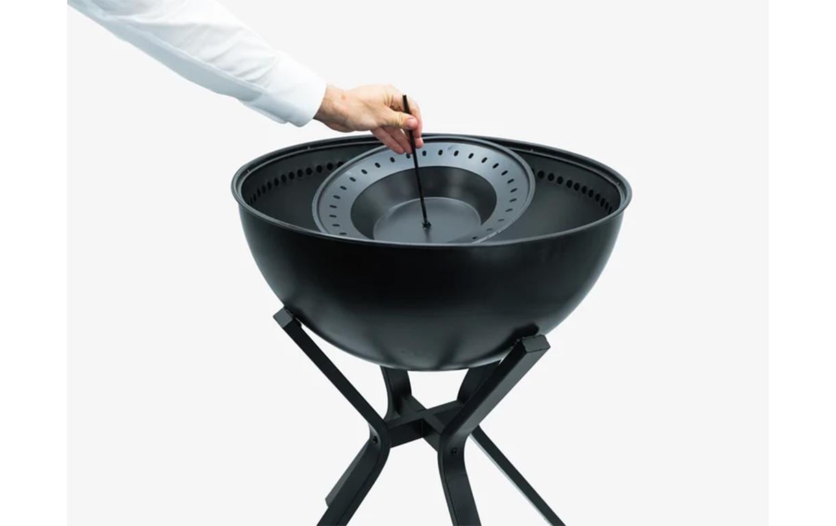 Innovesta Gartenkamin – Ø 58 × 85 cm – Edelstahl, Schwarz