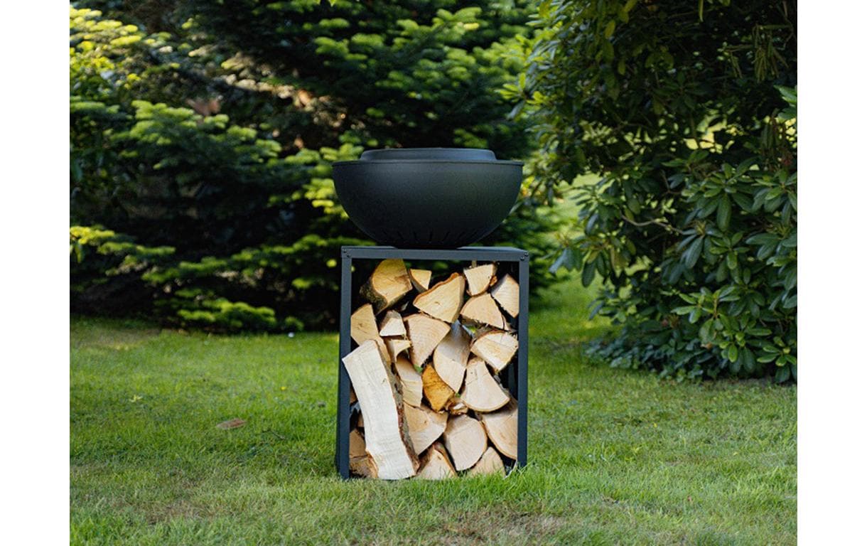 Innovesta Gartenkamin – Ø 57 × 90 cm – Stahl (pulverbeschichtet), schwarz