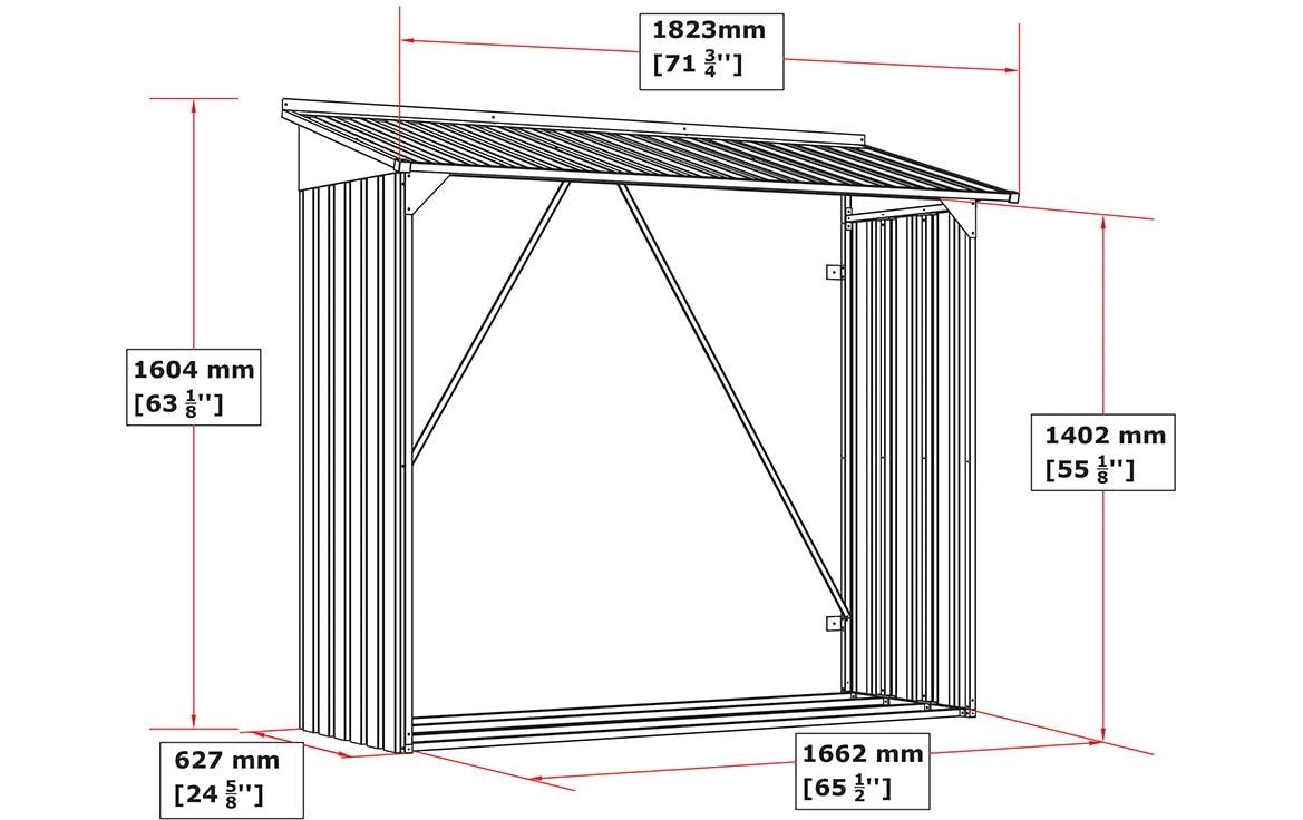 Duramax Woodstorage Metal Aufbewahrungsbox – Metall, B 735 × H 1604 × T 1823 mm