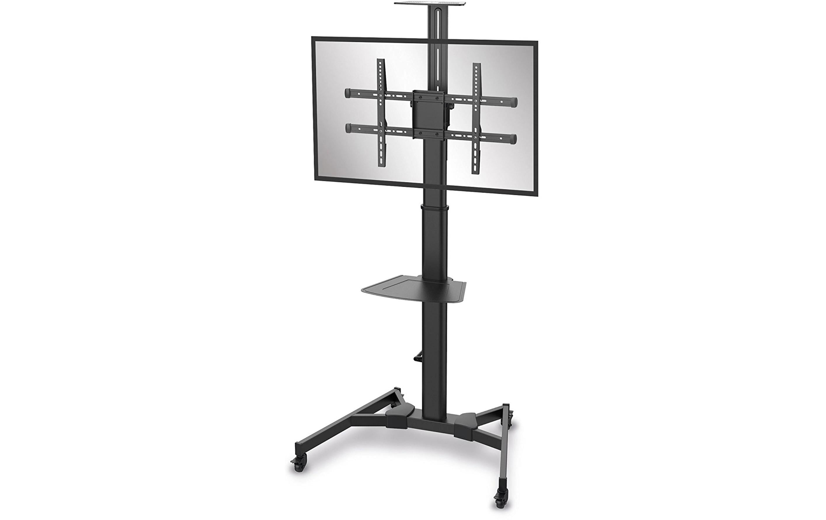Puremounts TV-Wagen – 32–70" – VESA 200×200–600×400 – bis 50 kg, Höhenverstellbar, mit Rollen – Schwarz