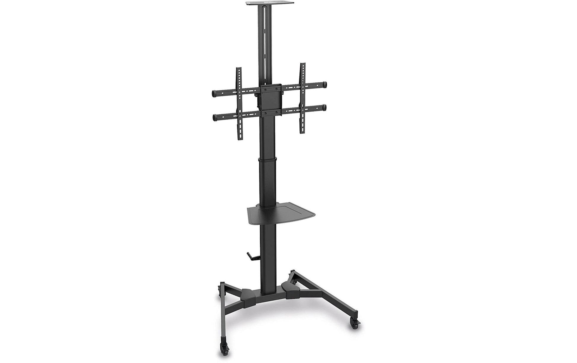 Puremounts TV-Wagen – 32–70" – VESA 200×200–600×400 – bis 50 kg, Höhenverstellbar, mit Rollen – Schwarz