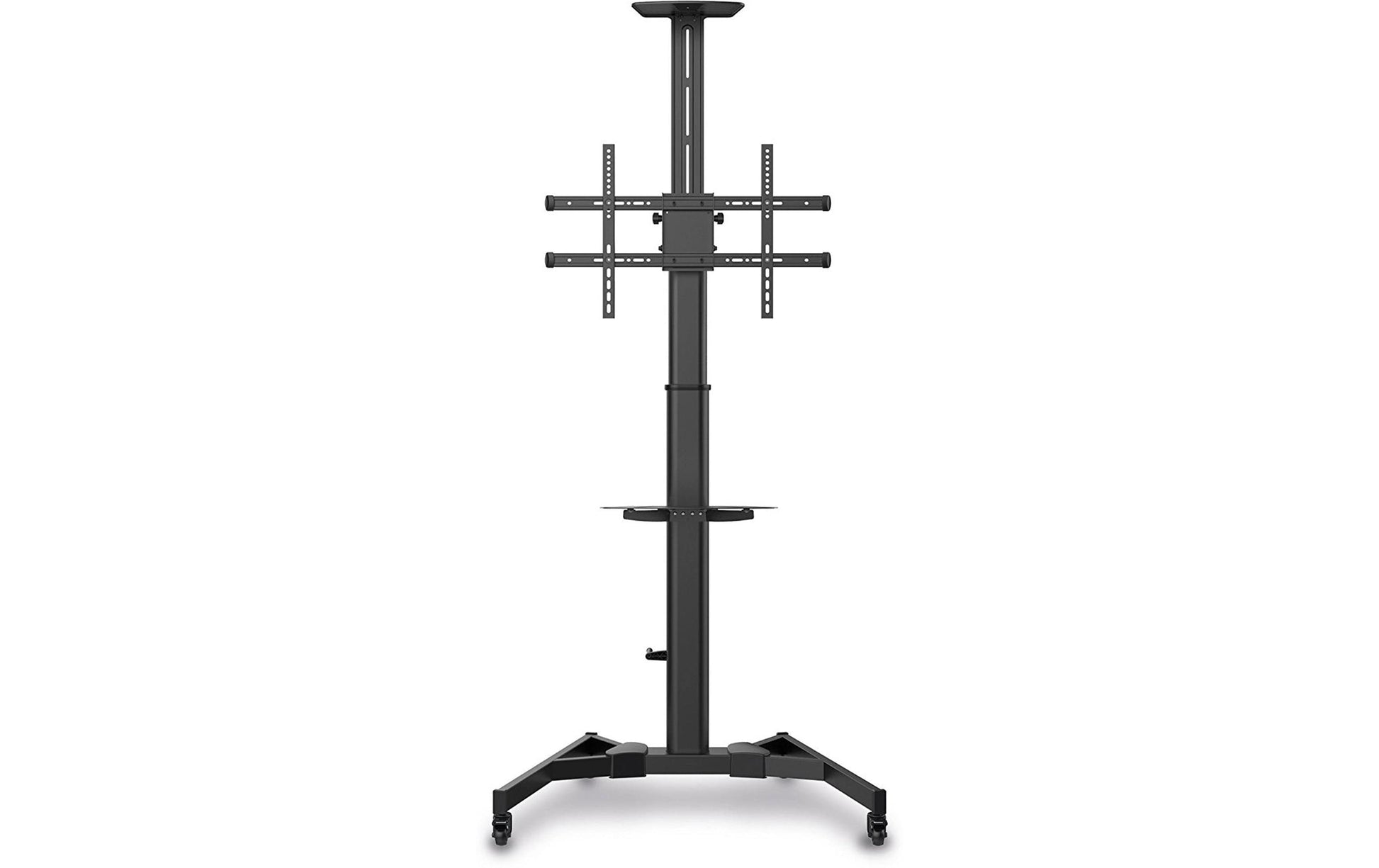 Puremounts TV-Wagen – 32–70" – VESA 200×200–600×400 – bis 50 kg, Höhenverstellbar, mit Rollen – Schwarz
