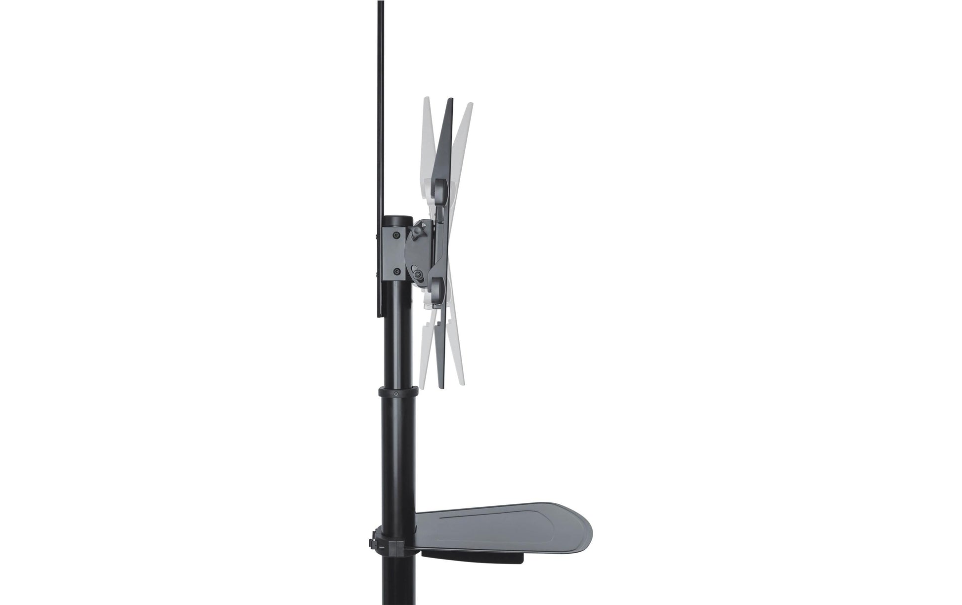 Puremounts TV-Wagen – 32–70" – VESA 200×200–600×400 – bis 50 kg, Höhenverstellbar, mit Rollen – Schwarz