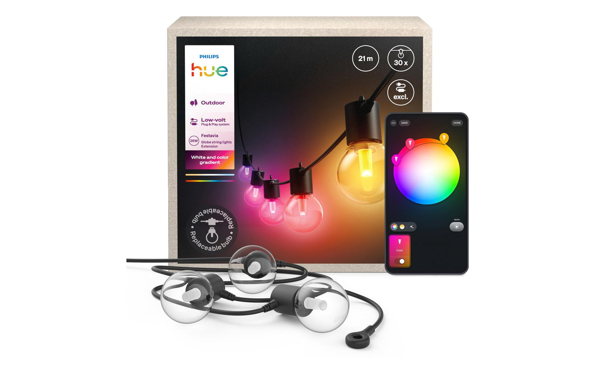 Philips Hue Lichterkette – Netzbetrieb, Bluetooth, Zigbee – für Philips Hue – Starterset, Timer – Schwarz